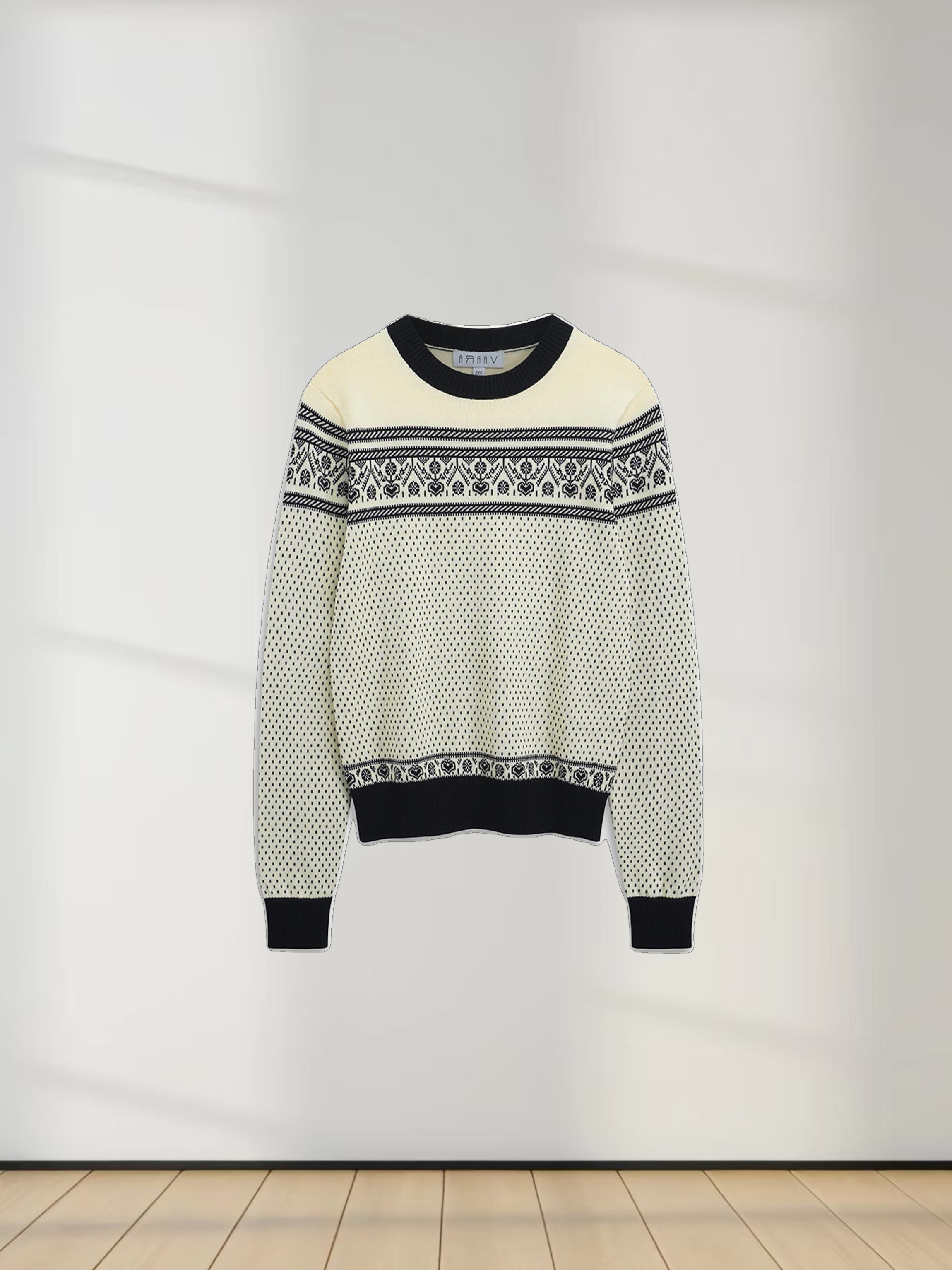 Designed Sweater-Black Combo Print