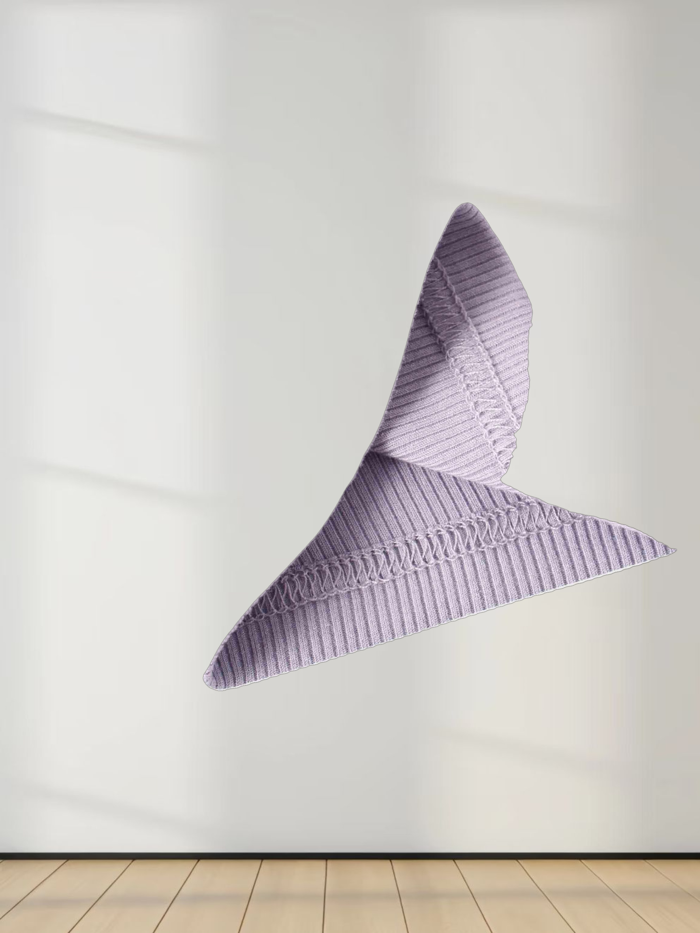 RIBBED HIGH V TEE LS-LILAC