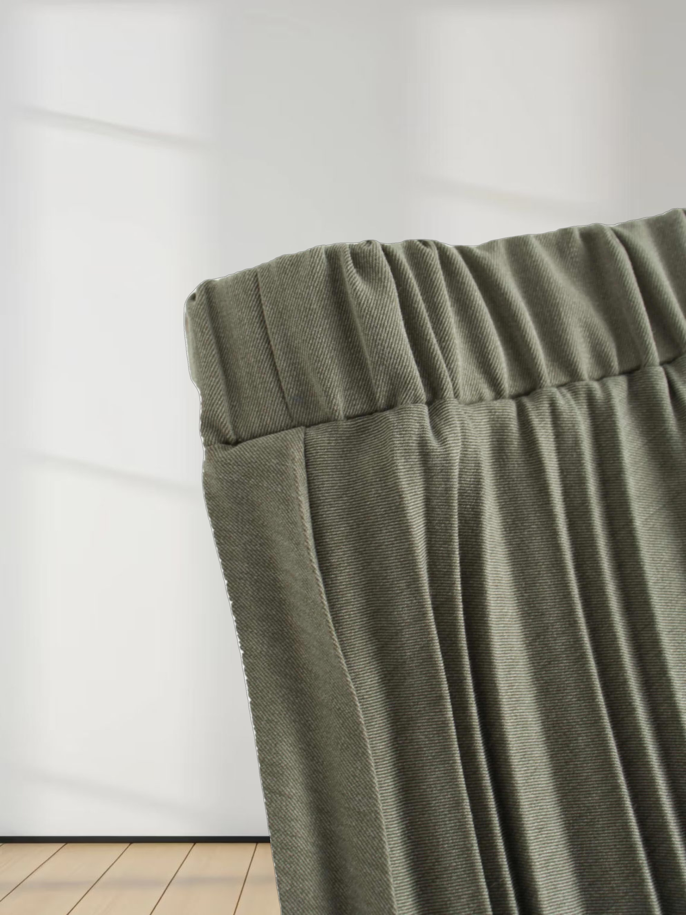 Mix Pleat Skirt-Olive Green