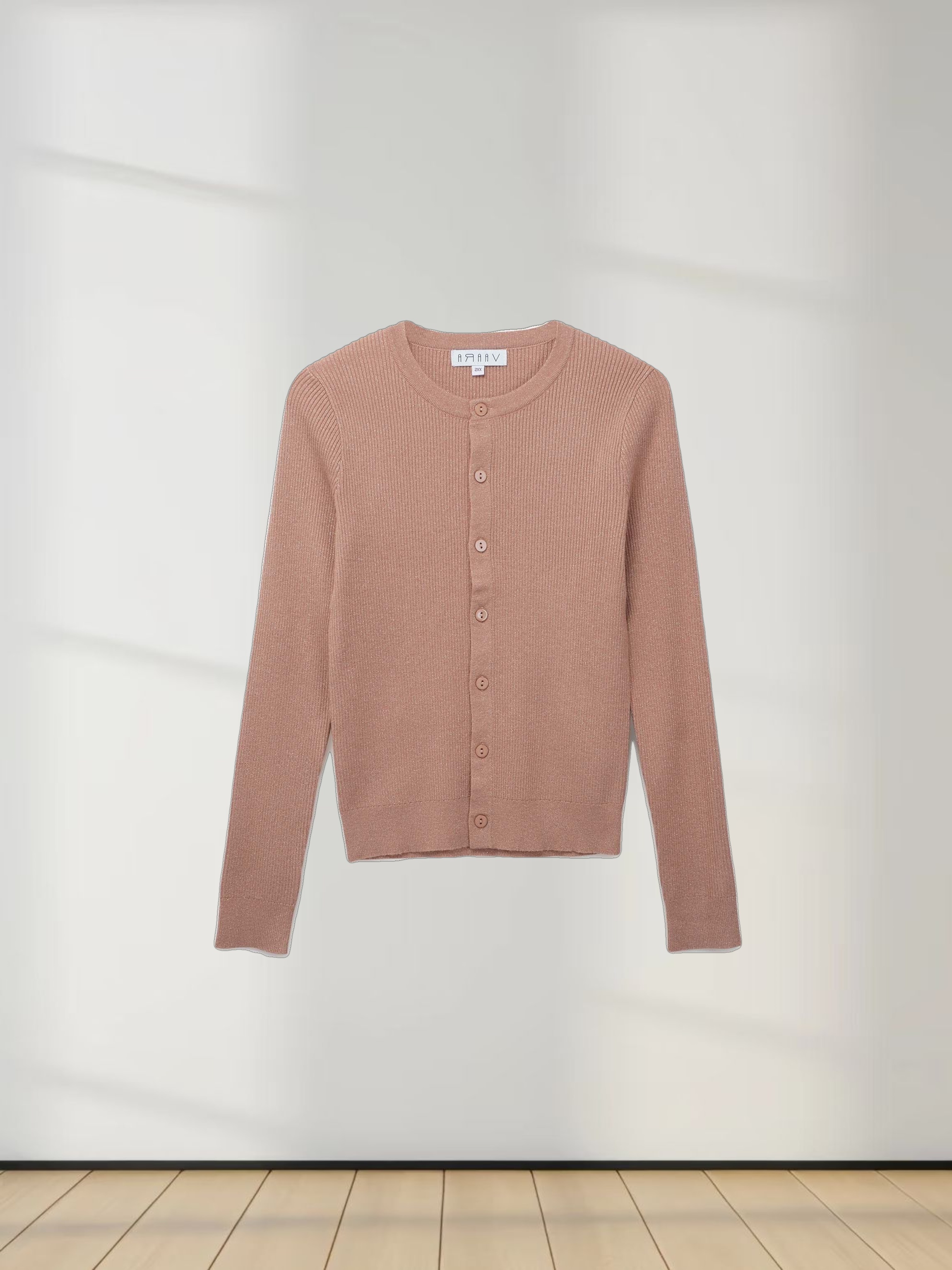 Lurex Ribbed Sweater-Blush