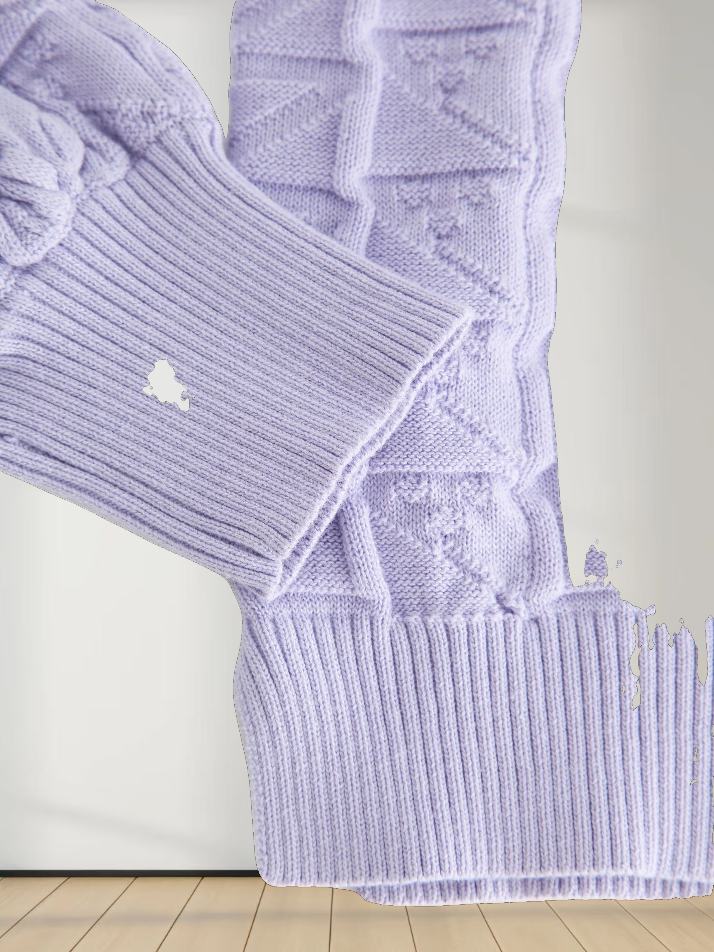 Cross Stitch Sweater-Lavender