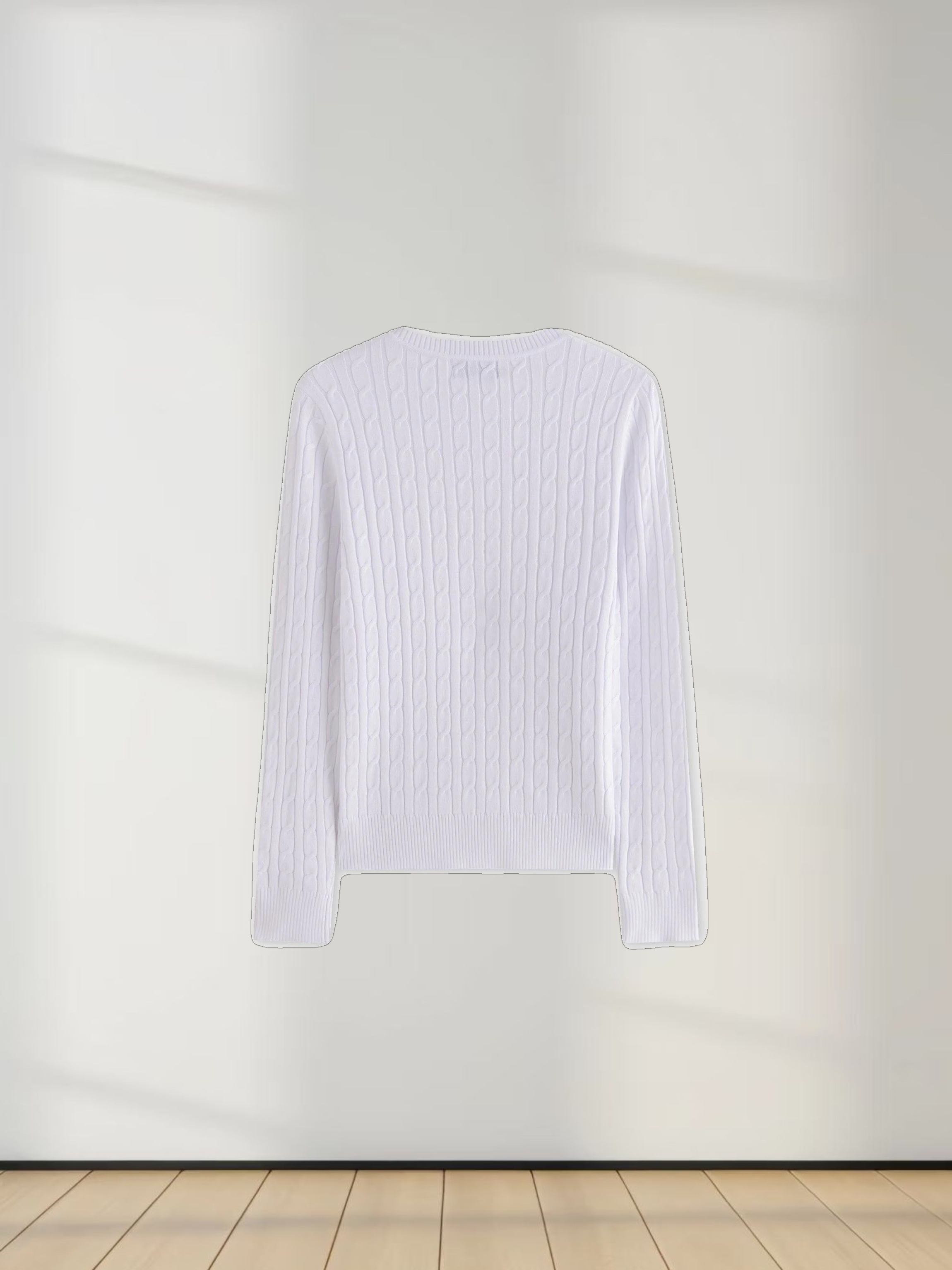 Knit Cable Sweater-White