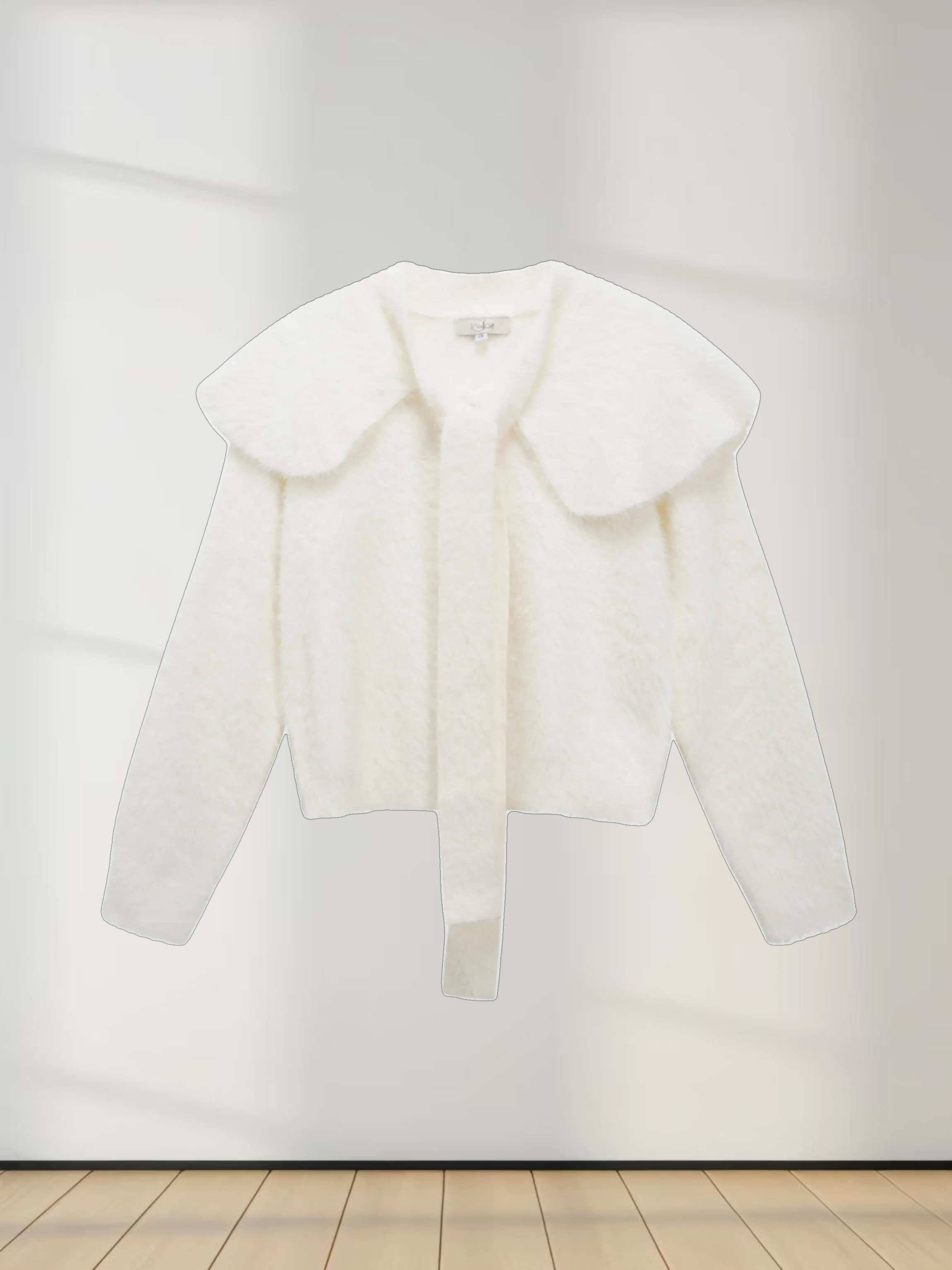 Mohair Shawl Collar Cardigan-Cream