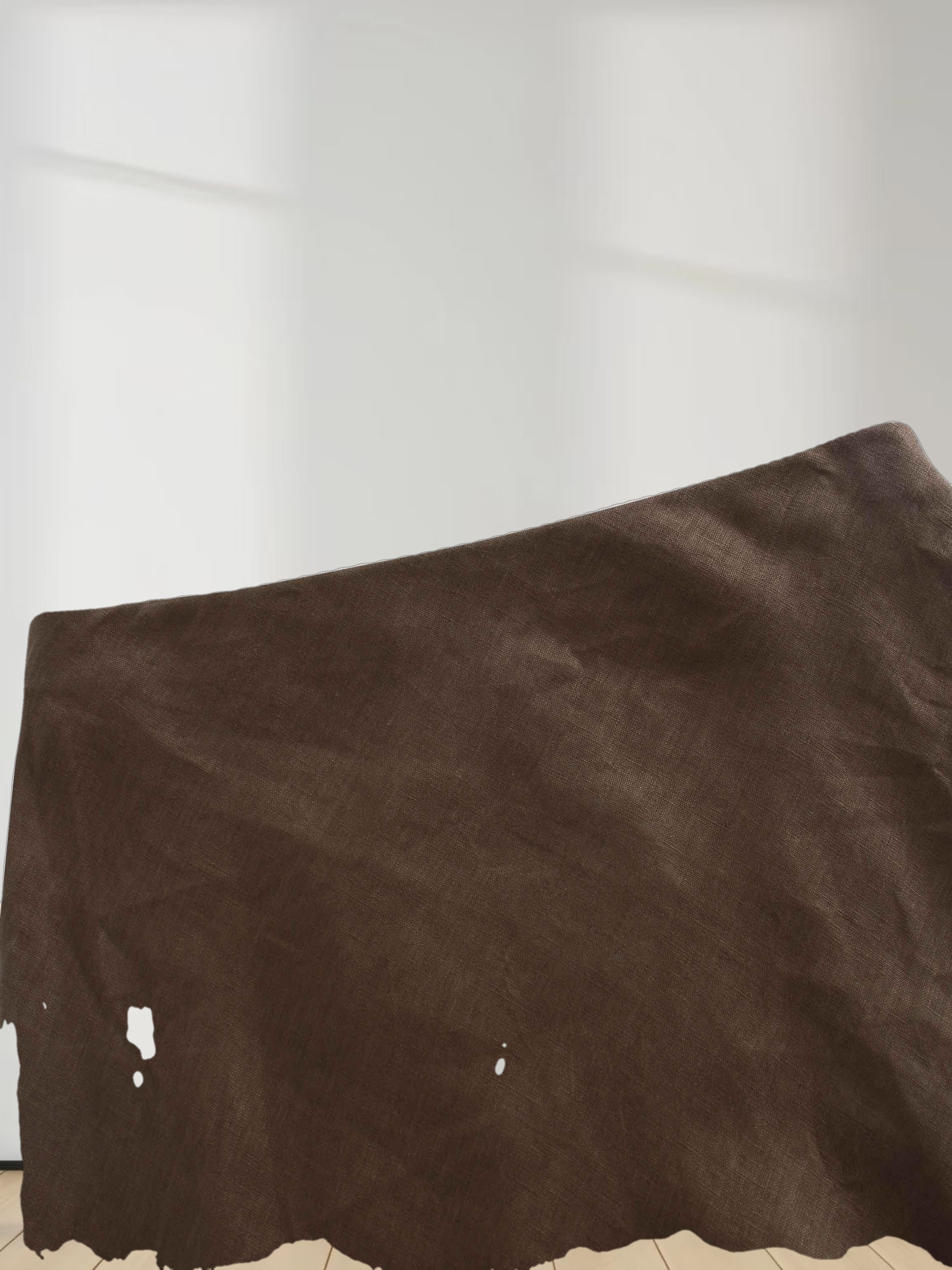 Linen Slip Skirt-Brown