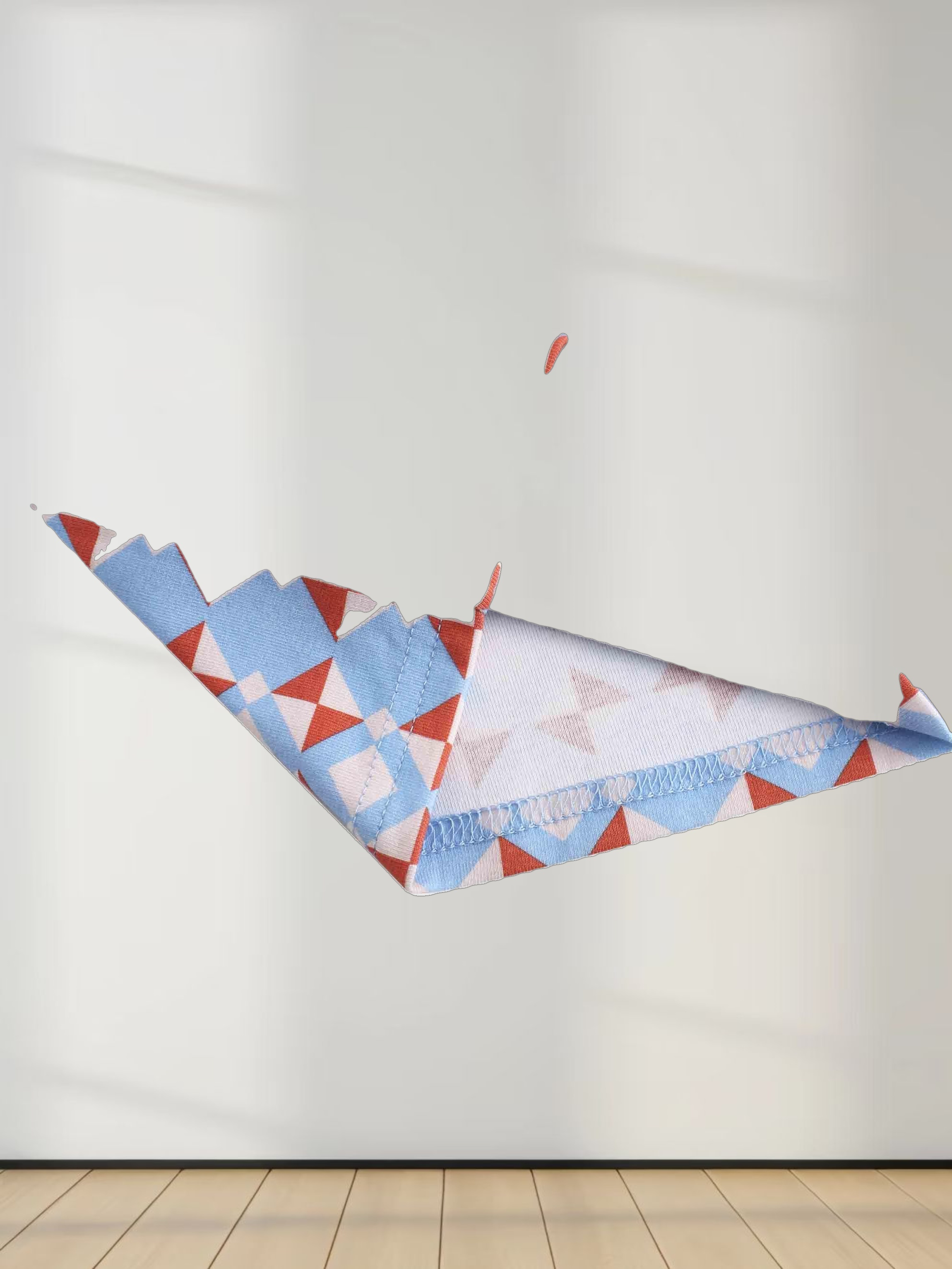 Printed Collar Snap Tee-Kaleidoscope Geo