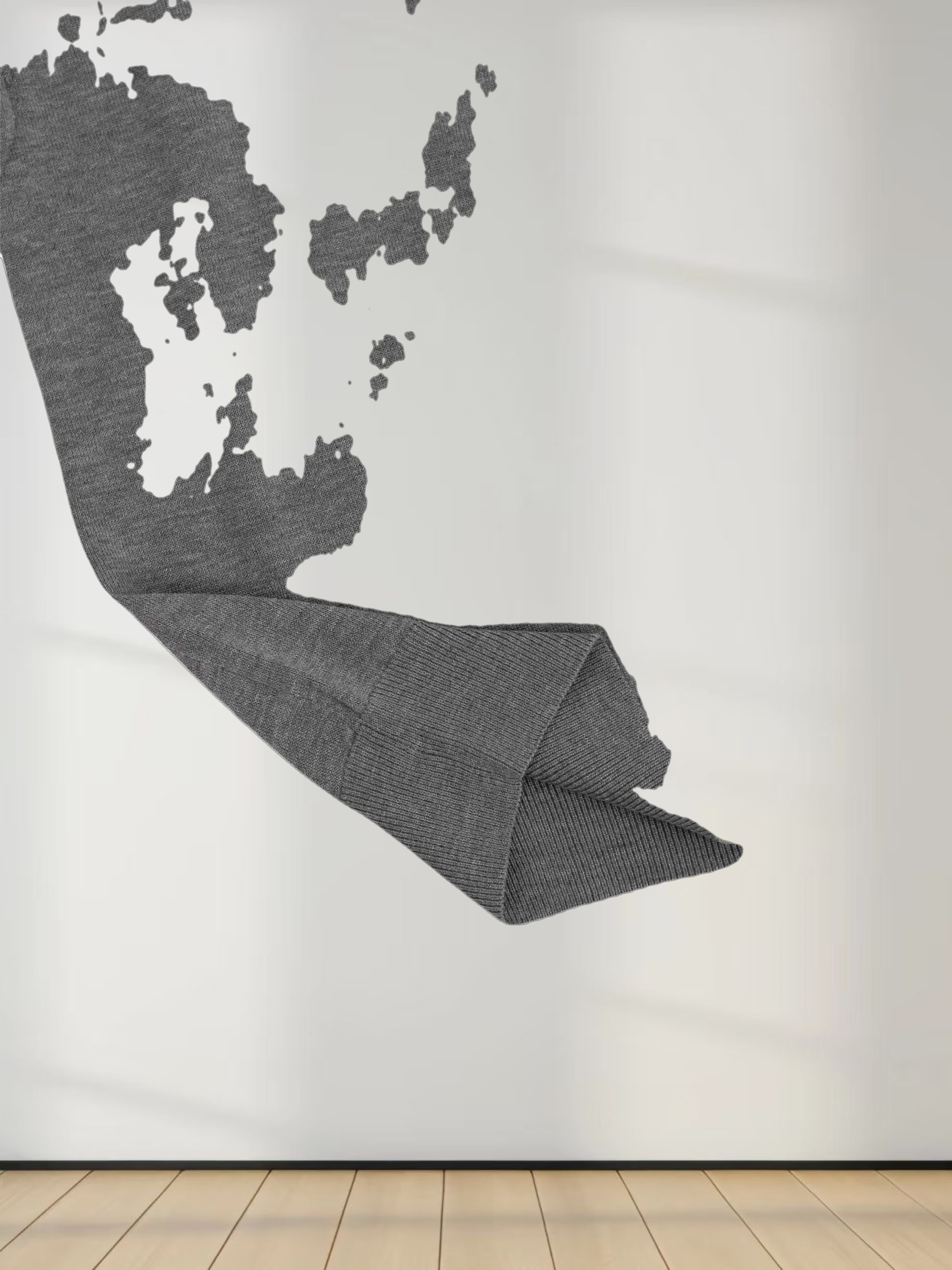 Wool Blend Collared Cardigan-Grey