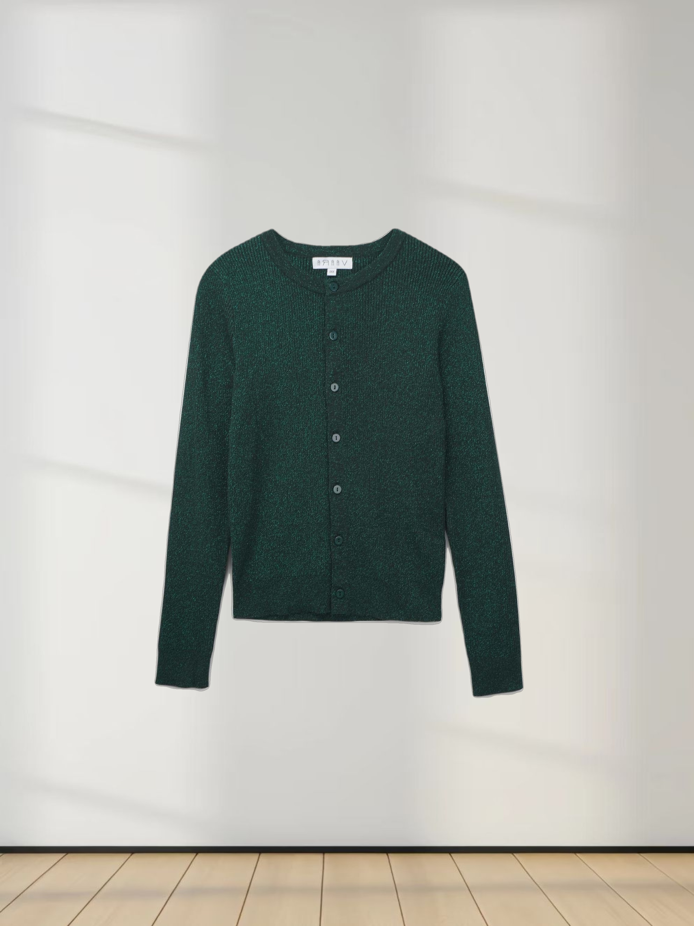 Lurex Ribbed Sweater-Hunter Green