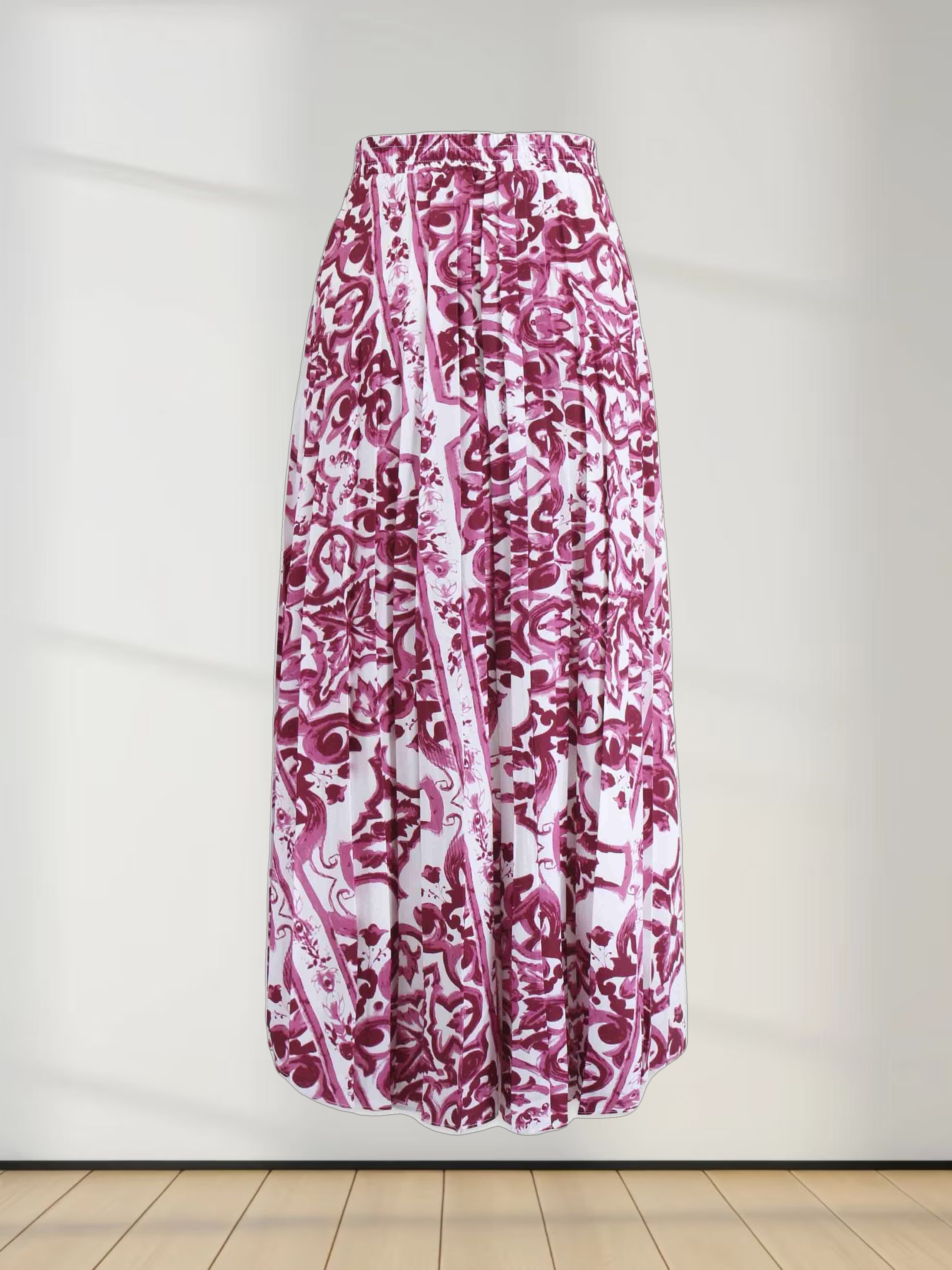 Covered Band Pleated Skirt 37