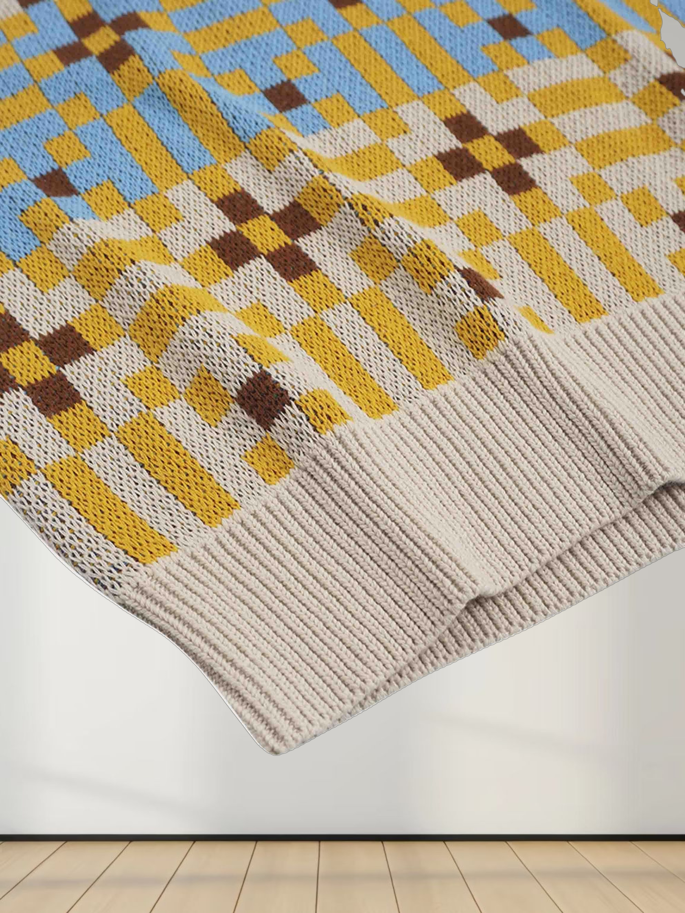 Geometric Design Sweater-Brown