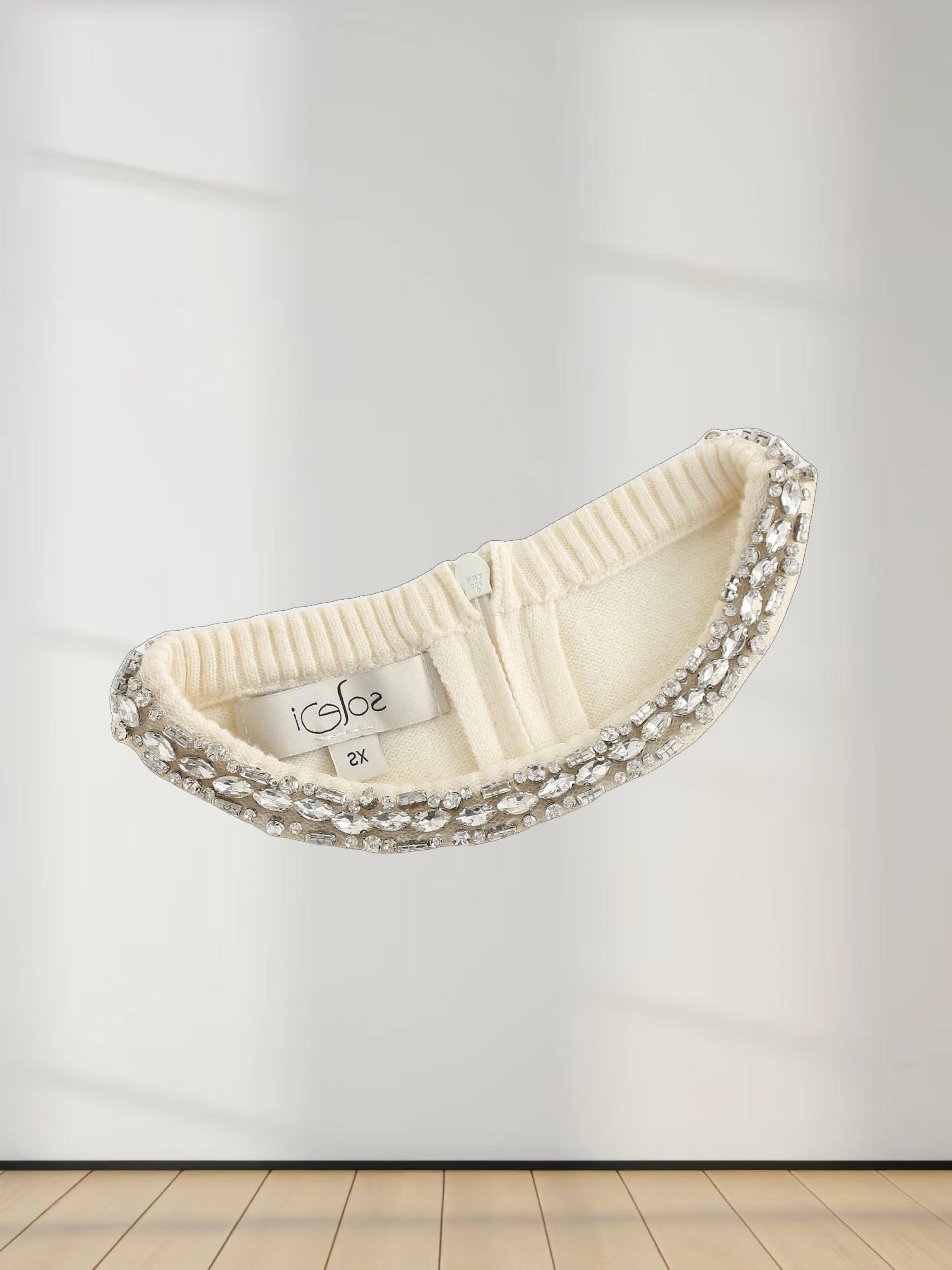 Embellished Crew Sweater-Ivory