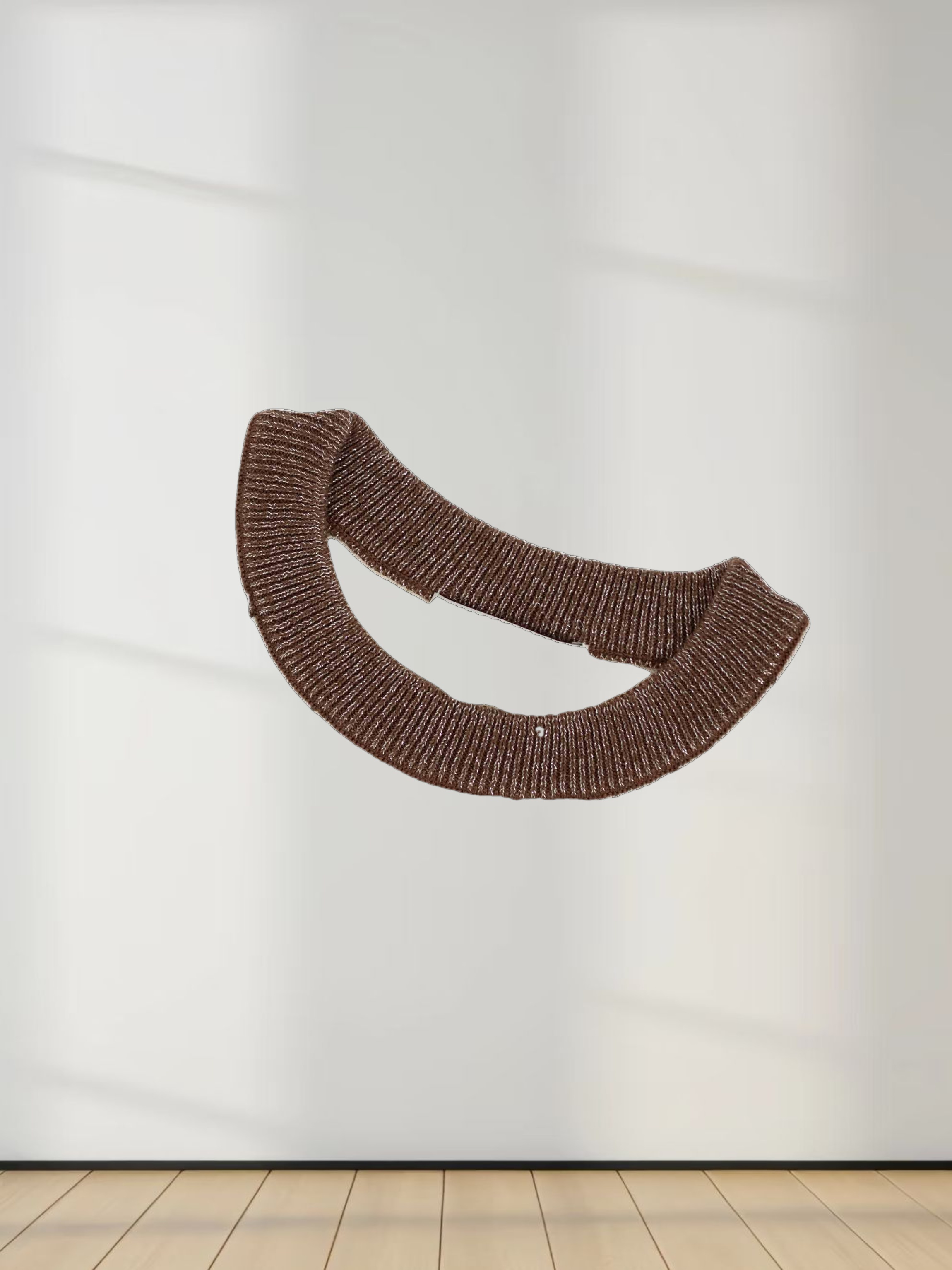 Lurex Striped Sweater-Cream/Brown