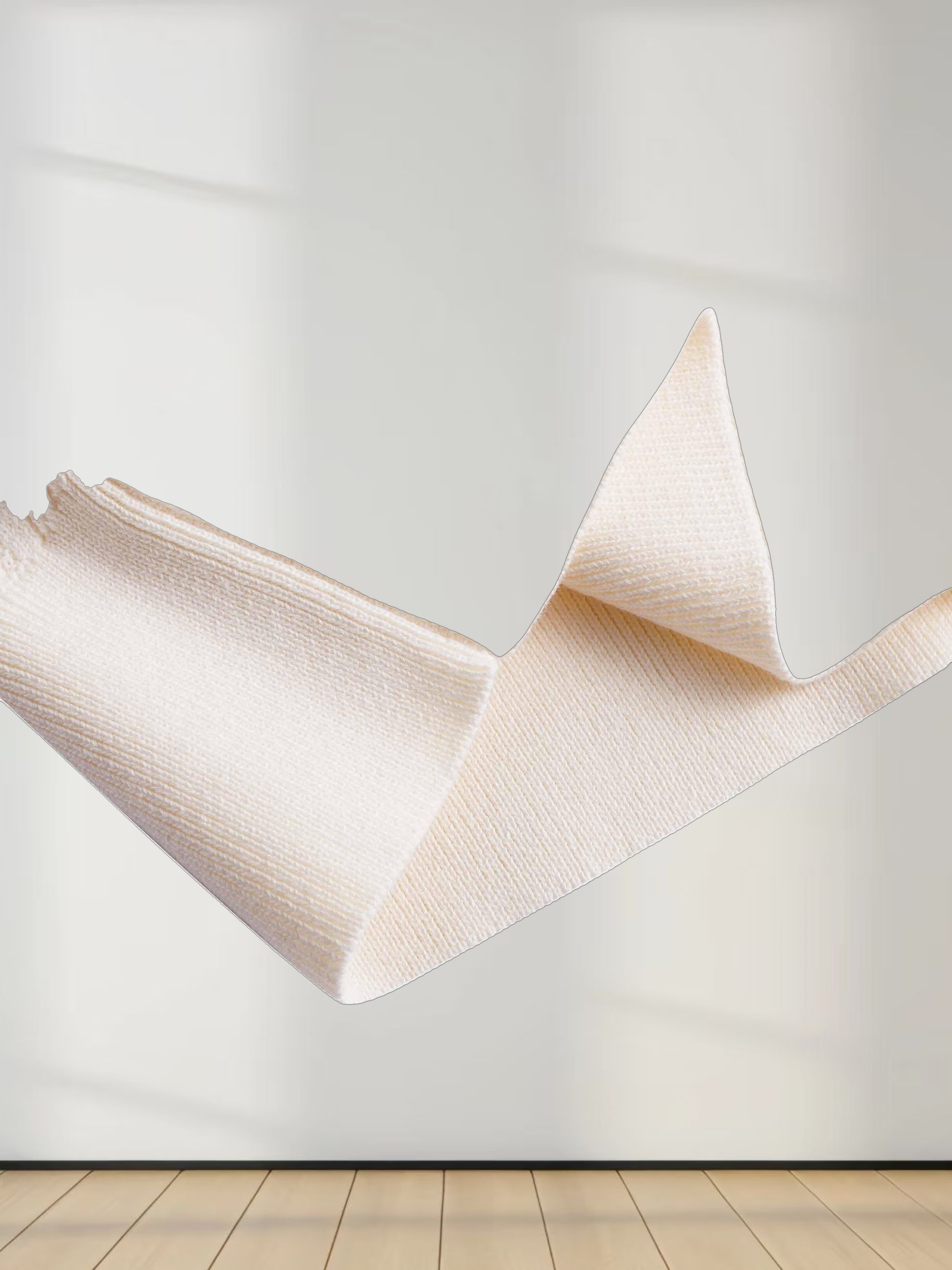 Knit Detail Collar Sweater-Cream/Green