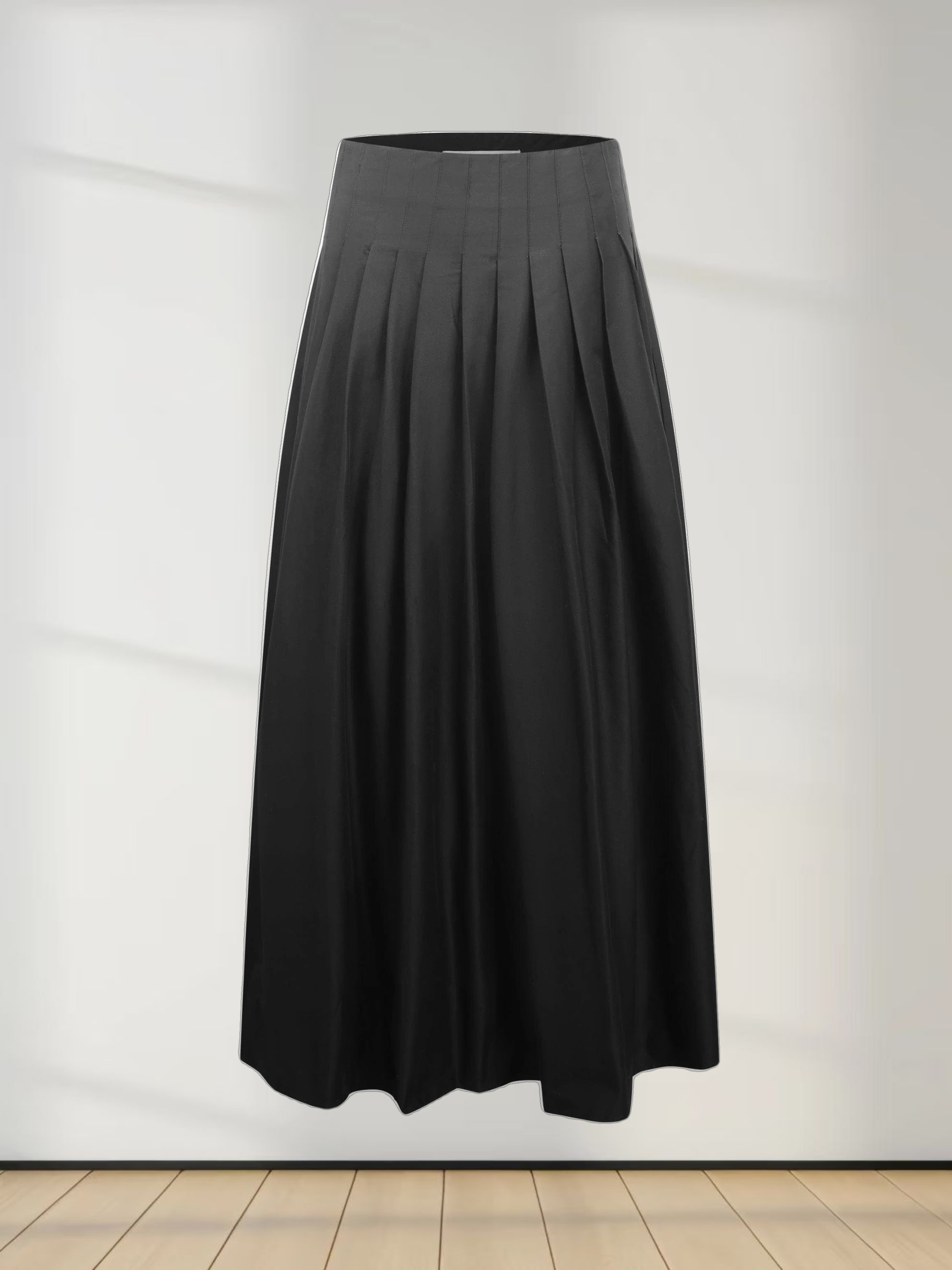 Full Pleated Skirt-Black