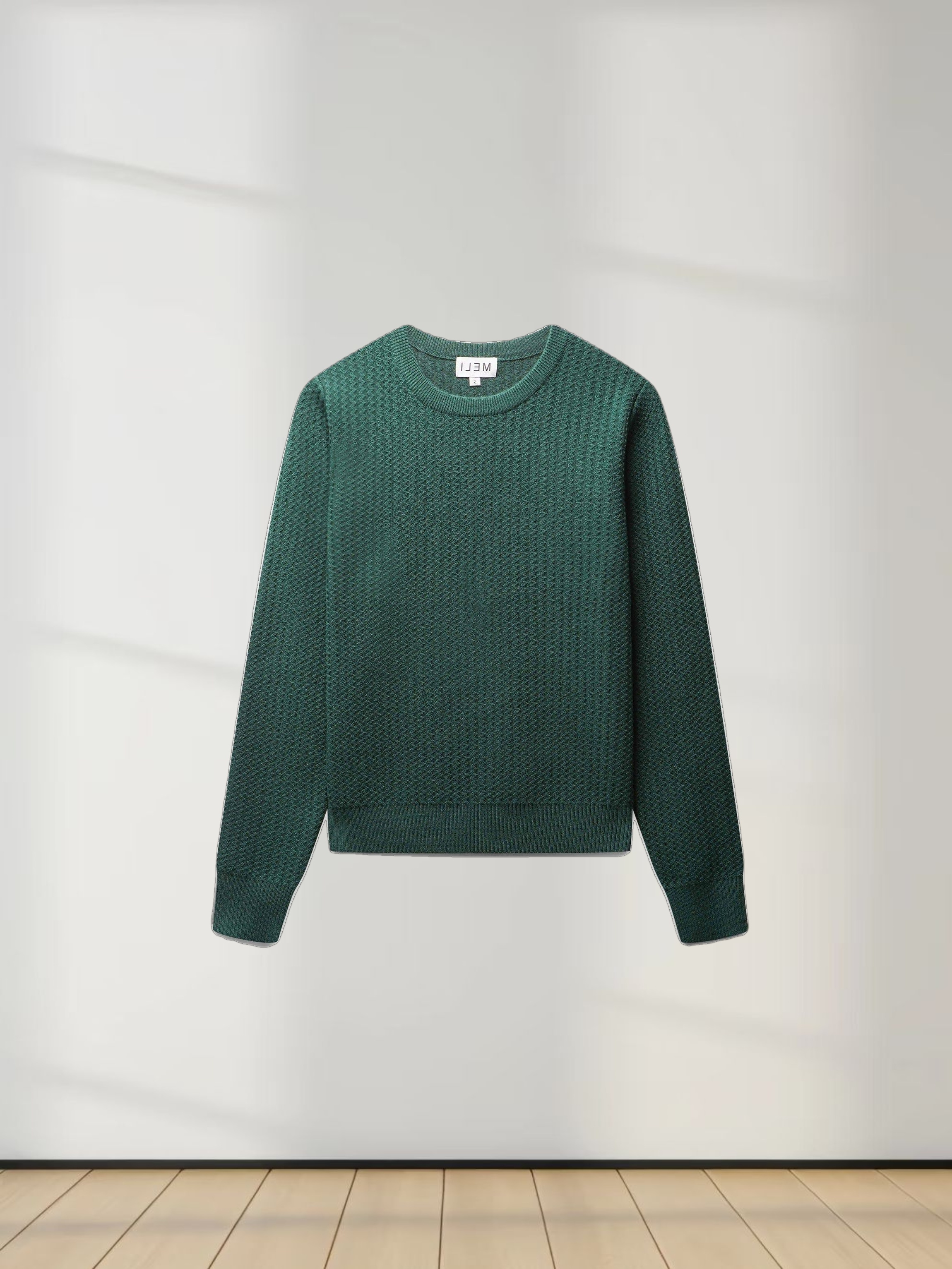 Waffle Wave Sweater- Solid Green