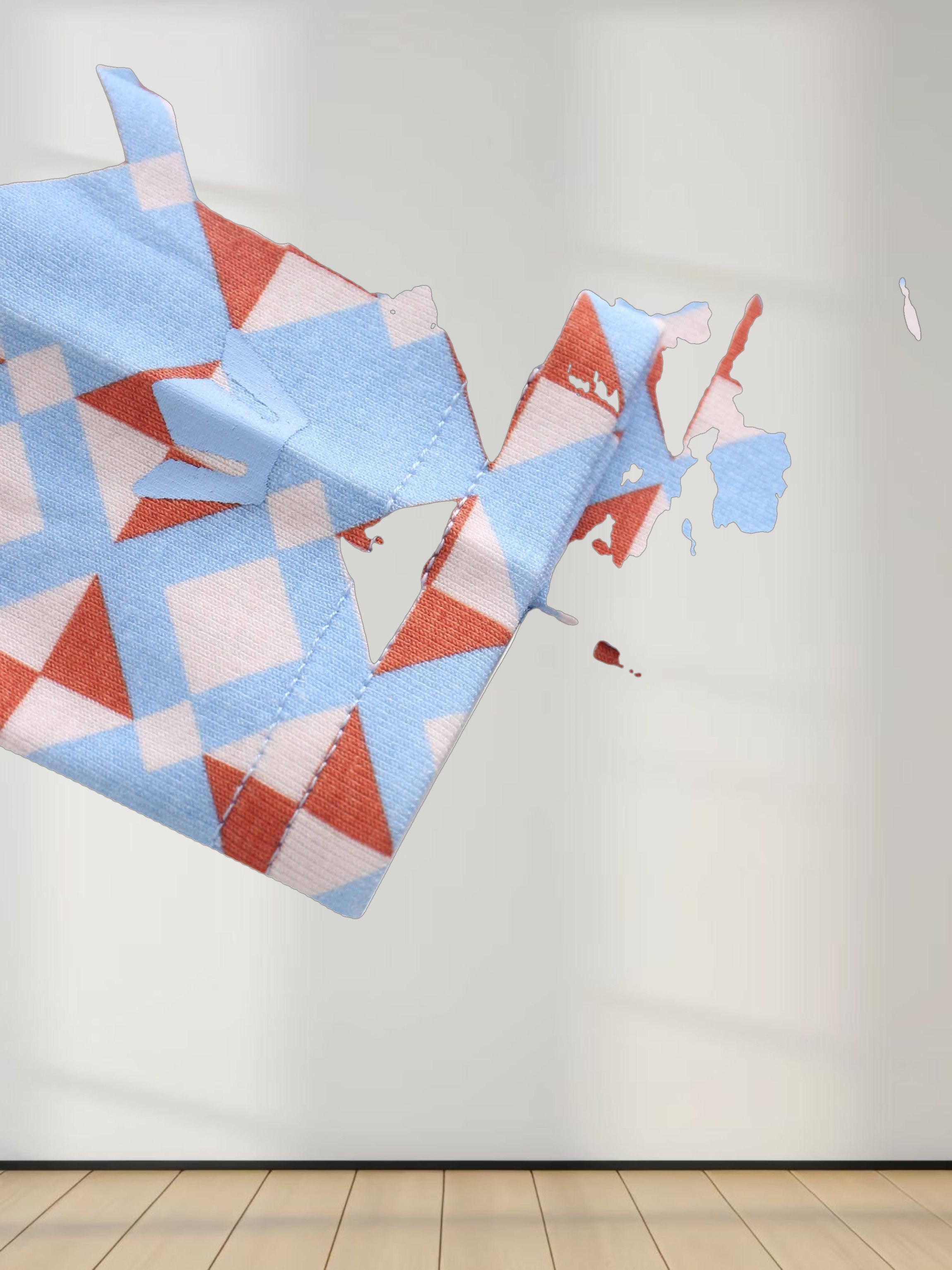 Printed Collar Snap Tee-Kaleidoscope Geo