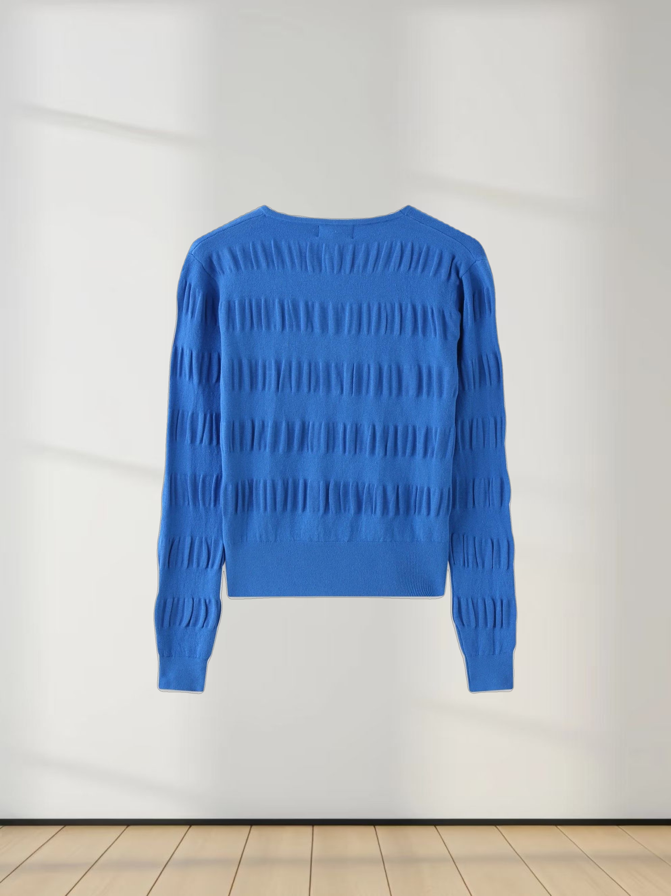 Ruched Sweater-Grecian Blue