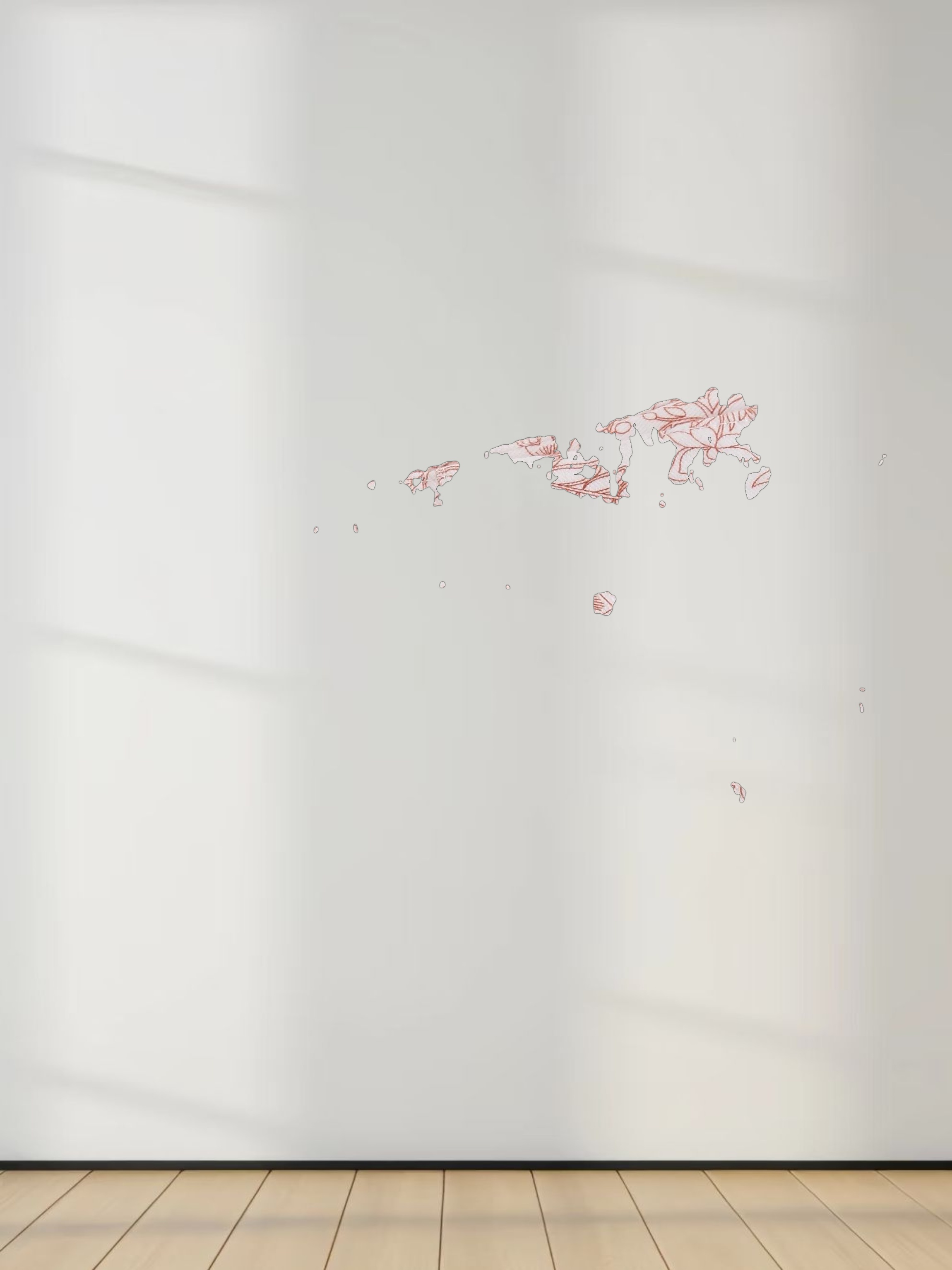 Printed Denim Skirt-Brown Floral