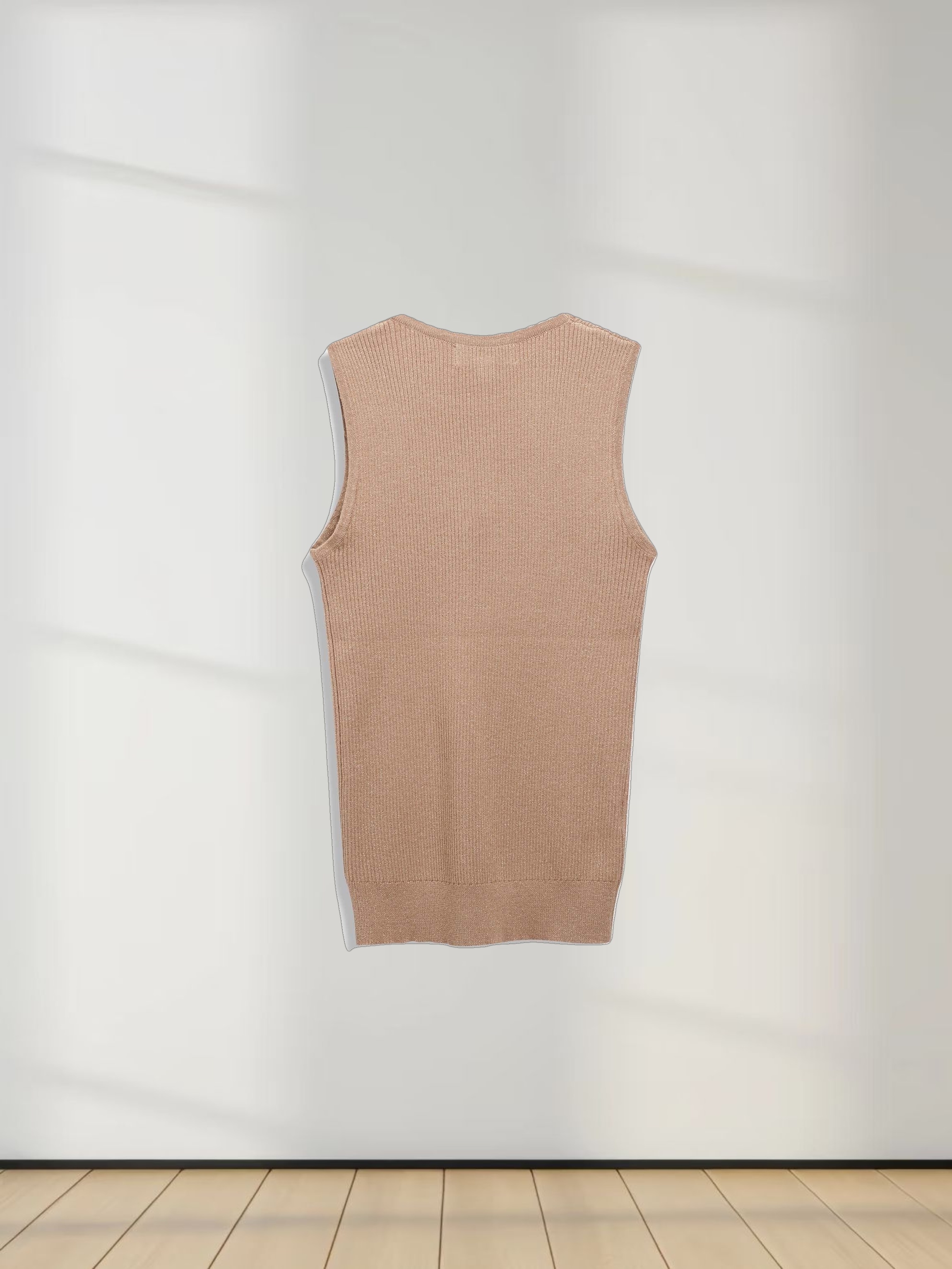 Lurex Sleeveless Sweater-Neutral