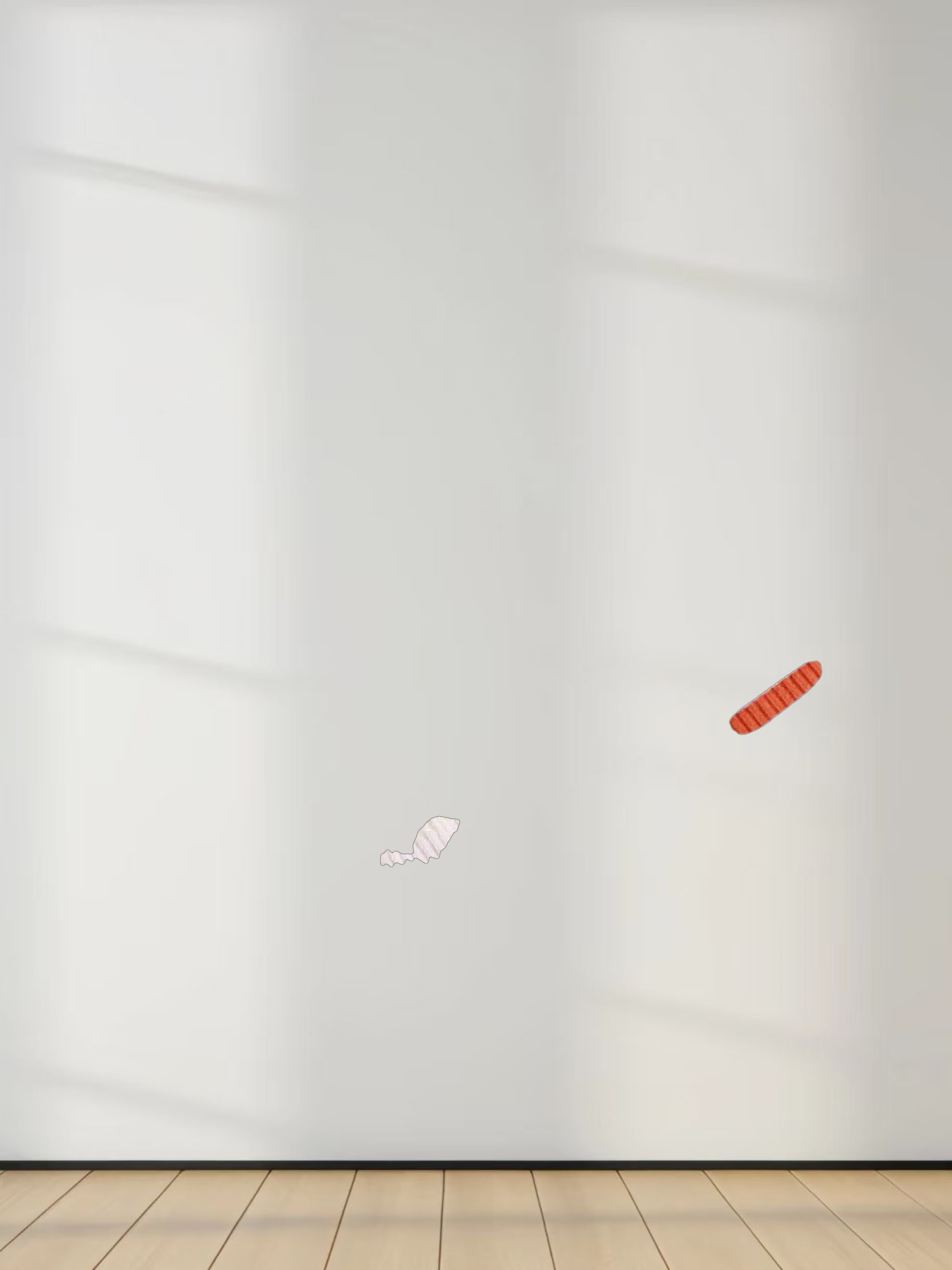 Ribbed Striped Crew 3/4 Sleeve-Orange/Purple