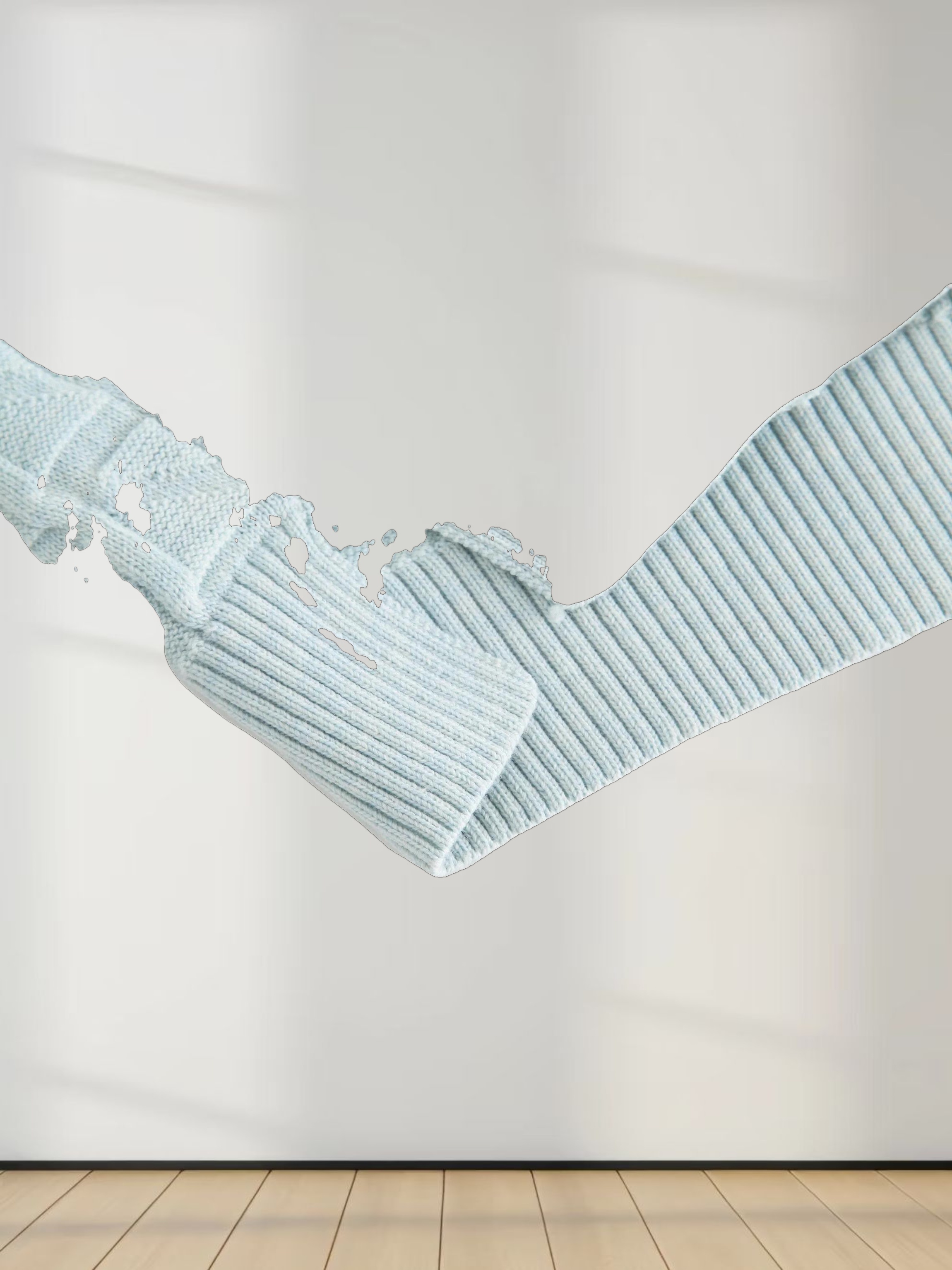 Cross Stitch Sweater-Heathered Blue