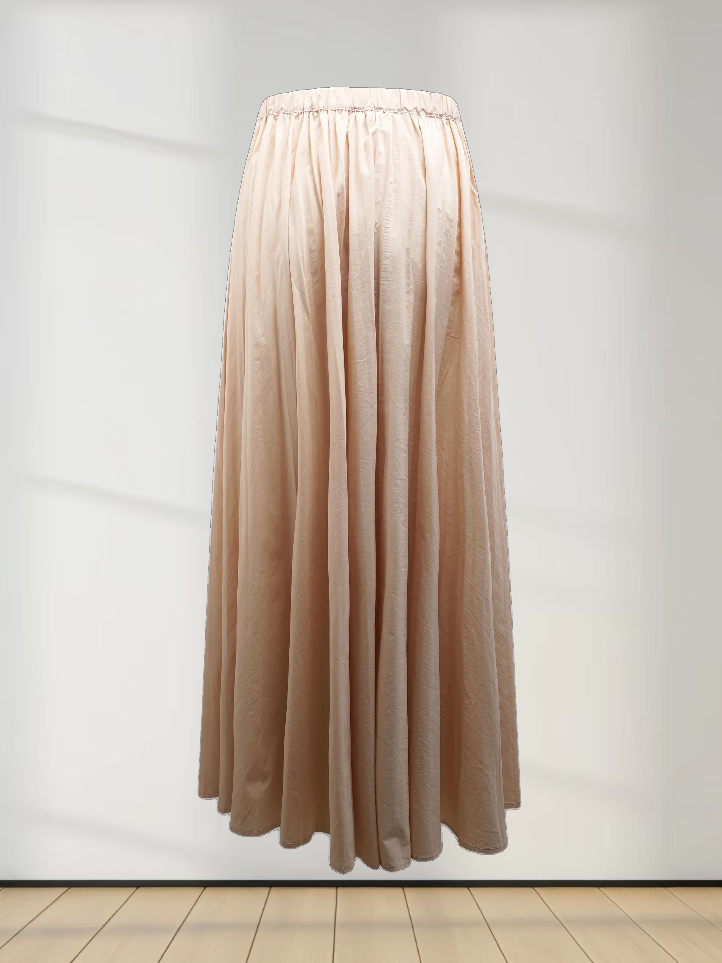 Micro Pleat Elastic Waist Skirt-Rose Pink