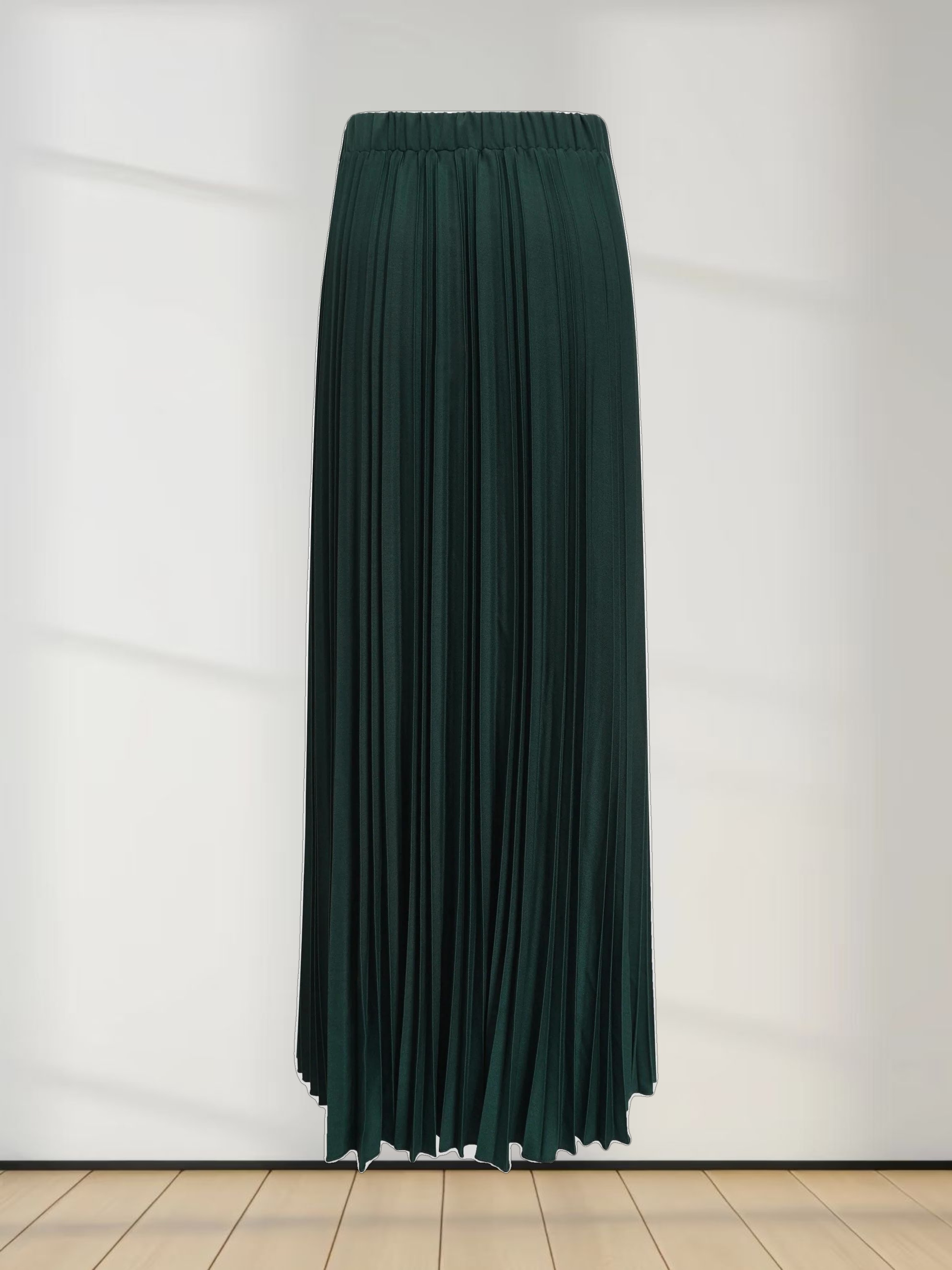 Mix Pleat Skirt-Emerald Green