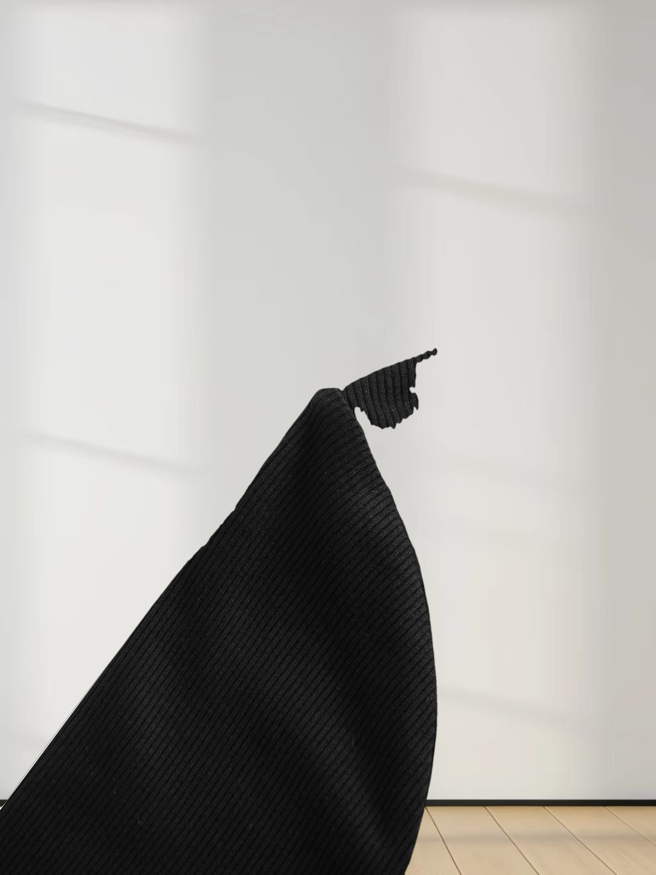 RIBBED HIGH V 3Q - BLACK