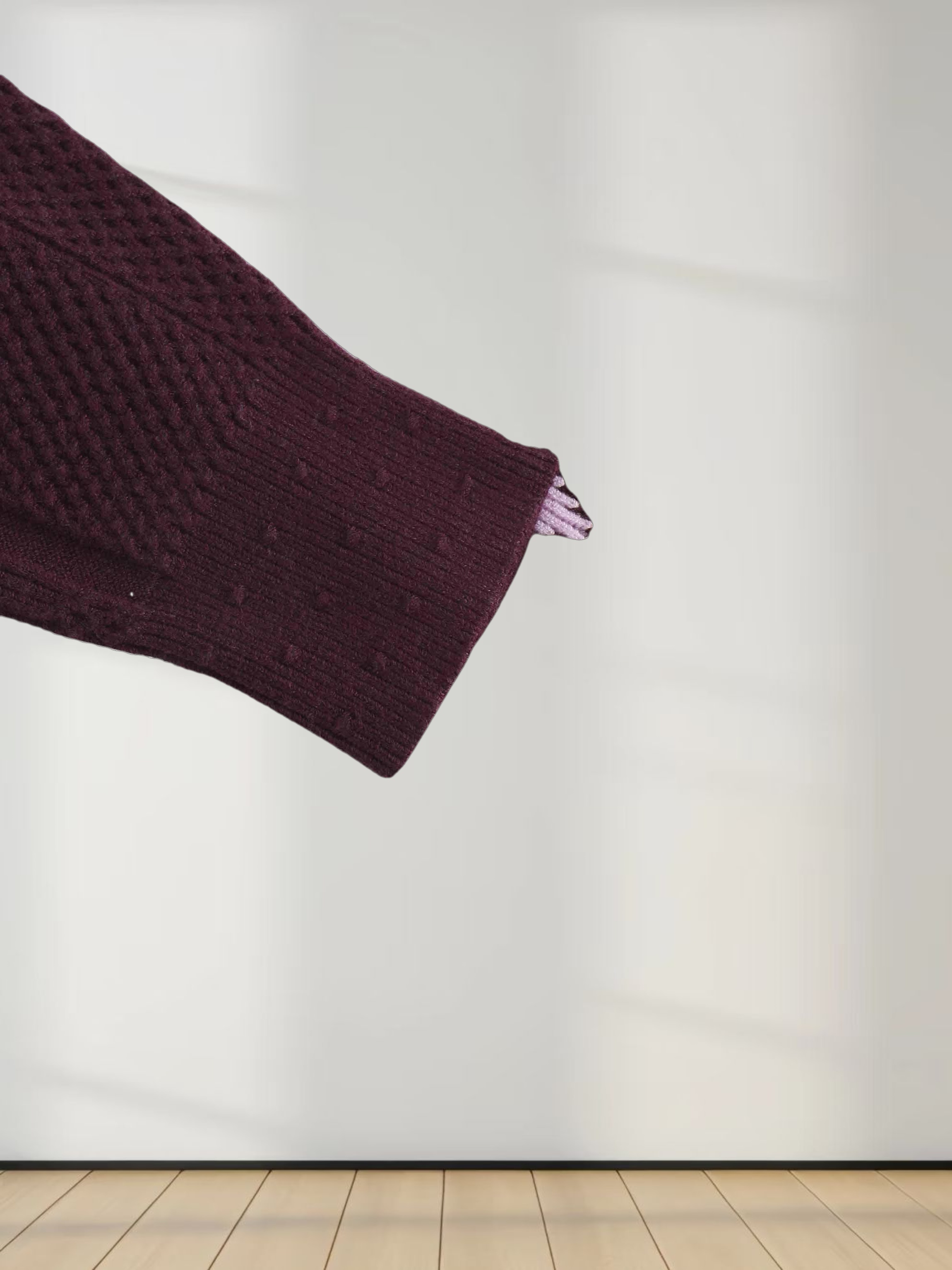 Center Diamond Sweater-Wine/Lilac