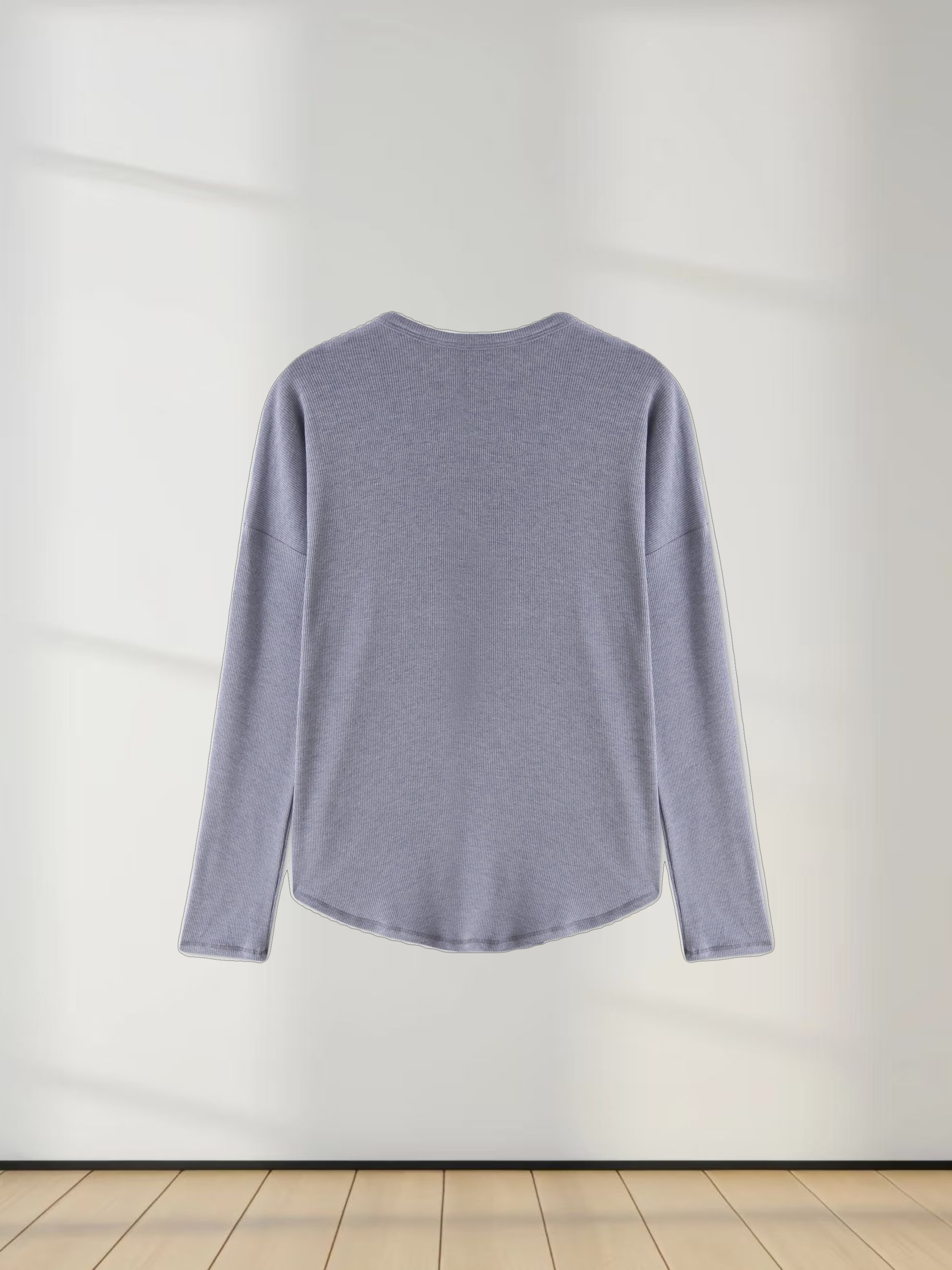 Ribbed Swing Tee-Heathered Navy