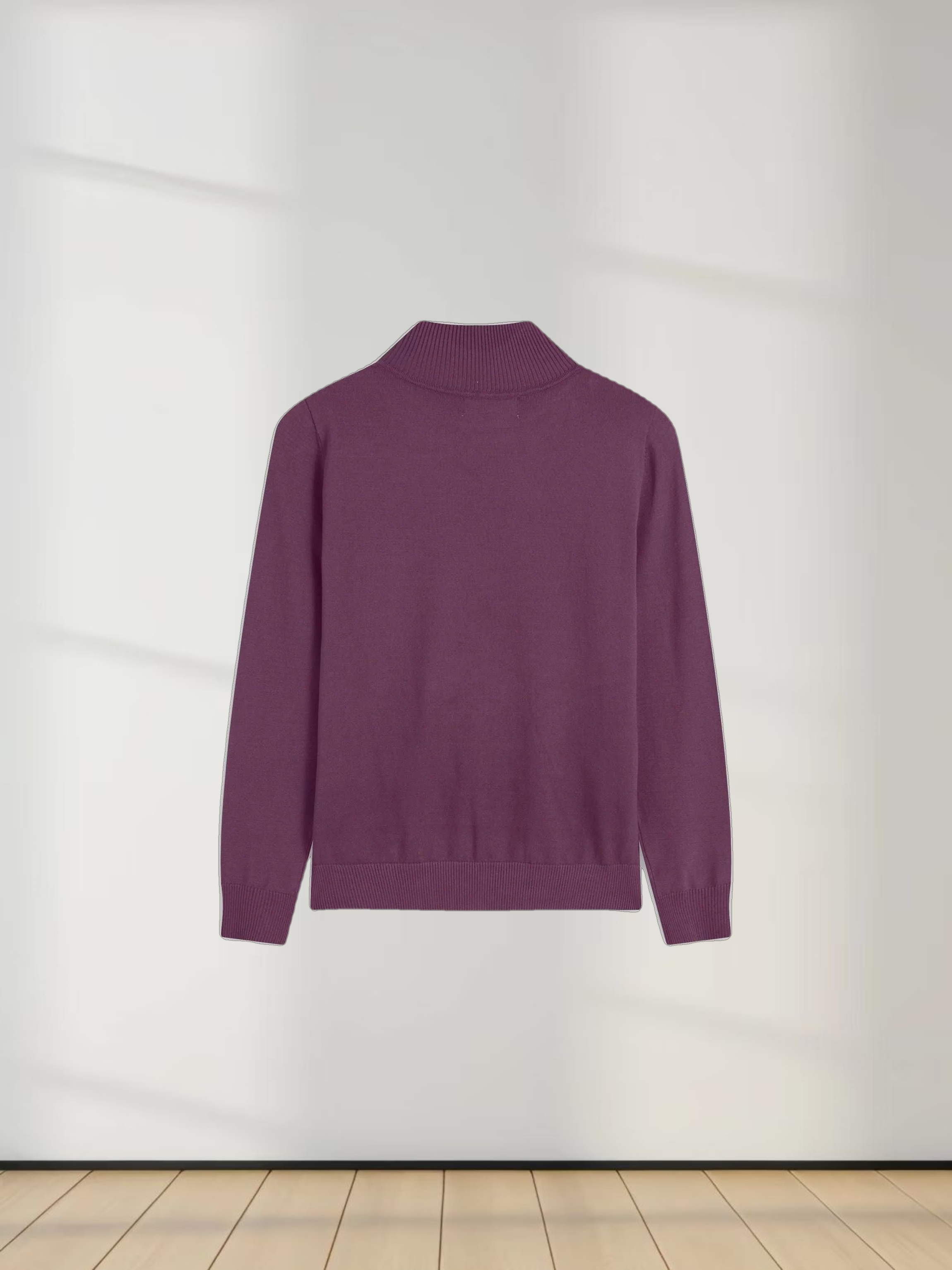 Beaded Turtleneck-Purple