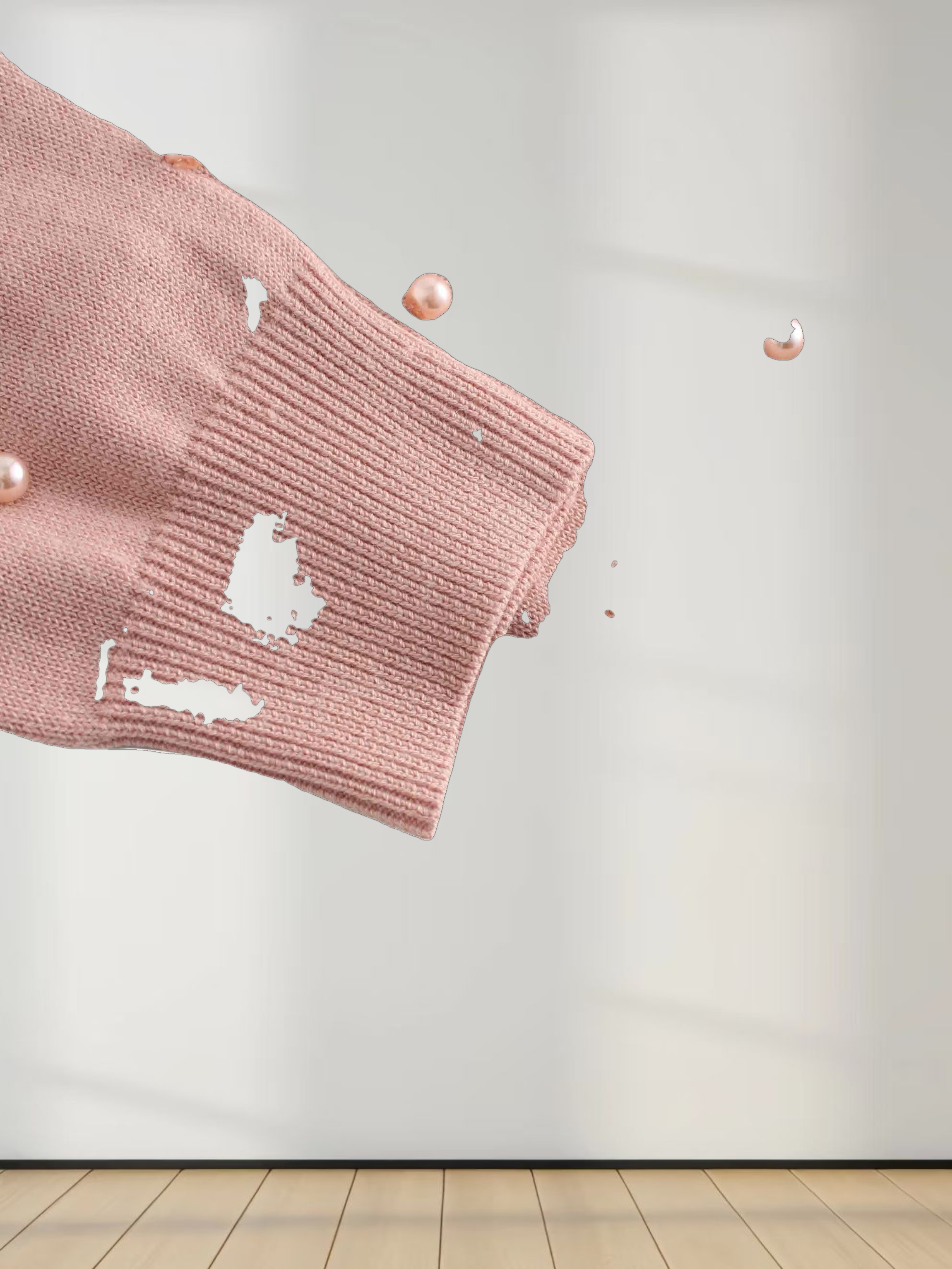 Pearl Embellished Sweater-Blush