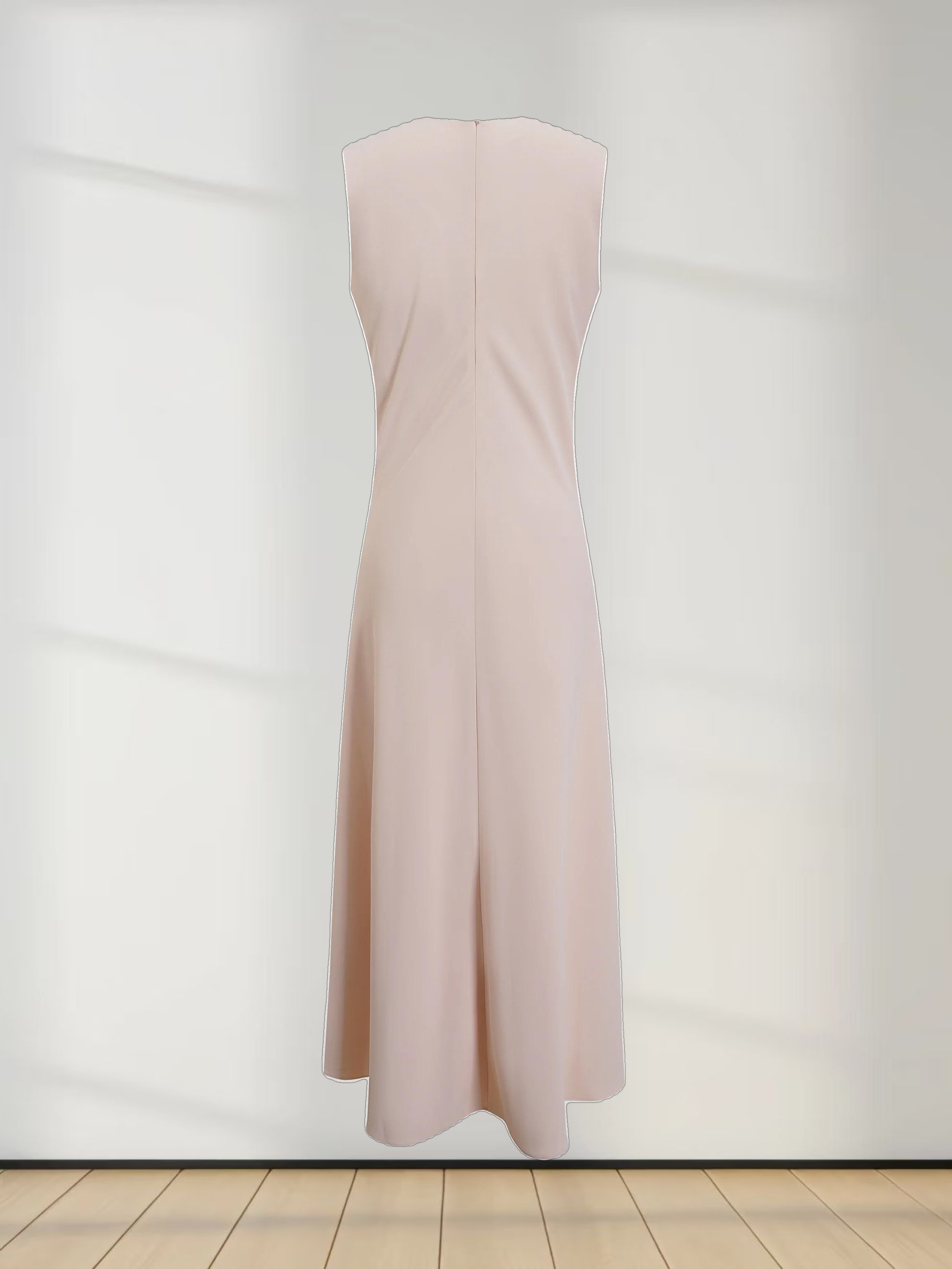 Crepe Slip Dress-Pink
