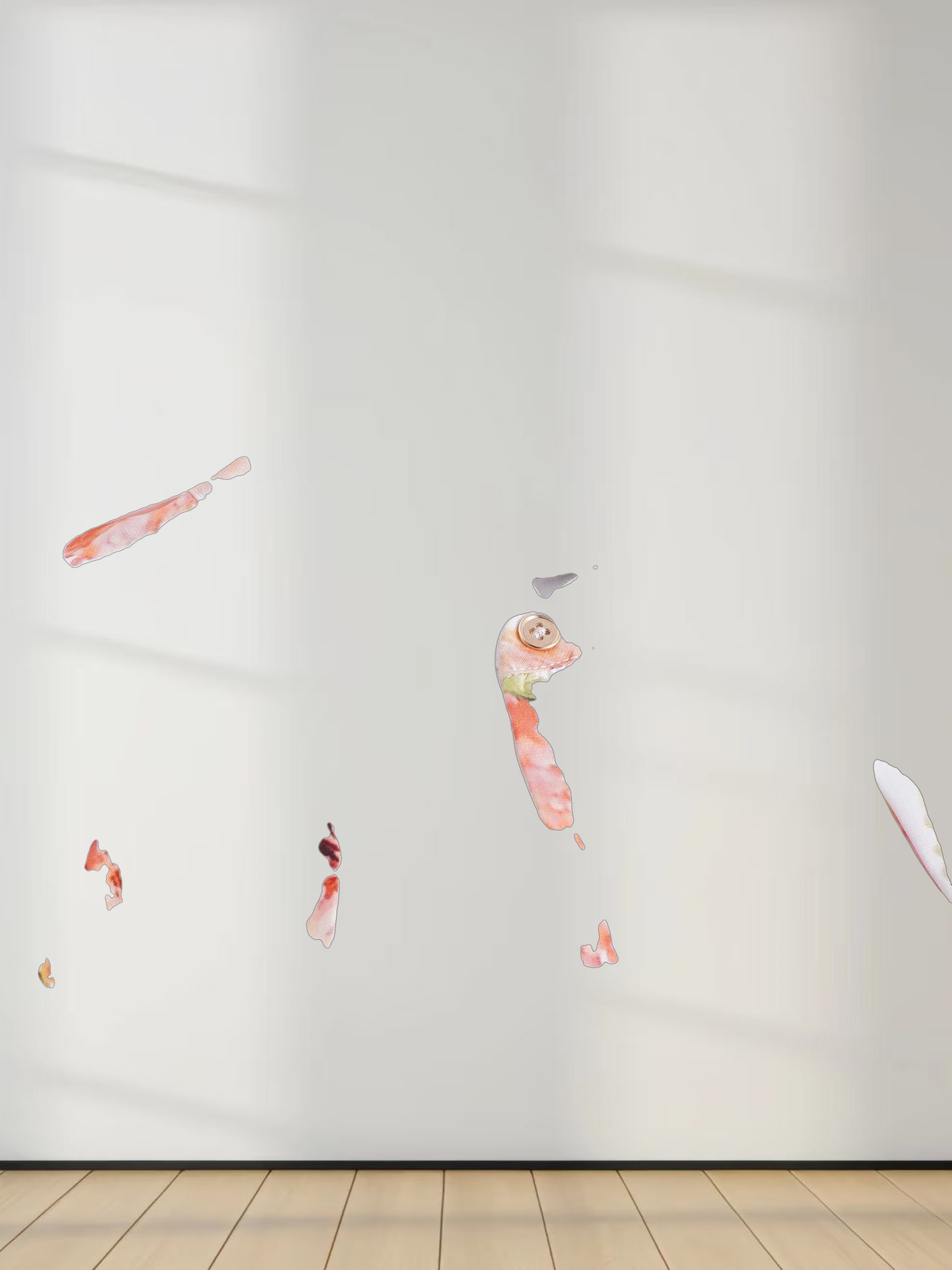 Pleat Neck Belted Dress-Peach Floral