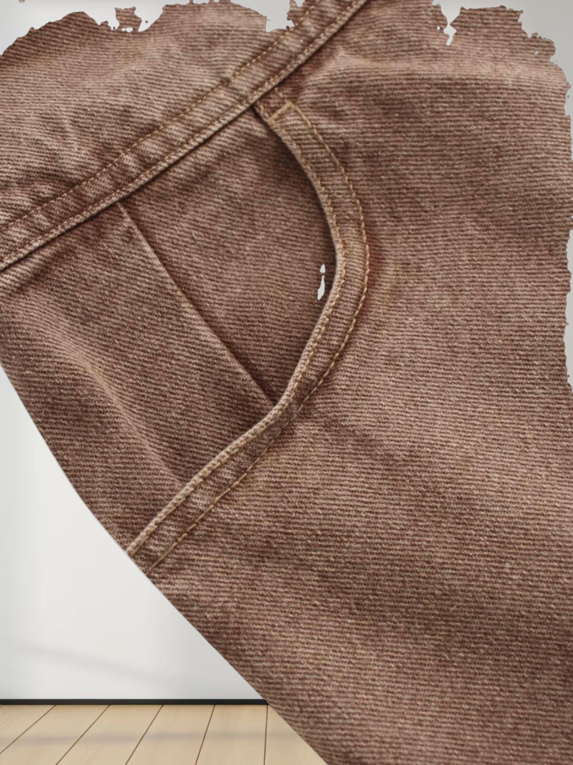 Button Down Denim Skirt-Brown