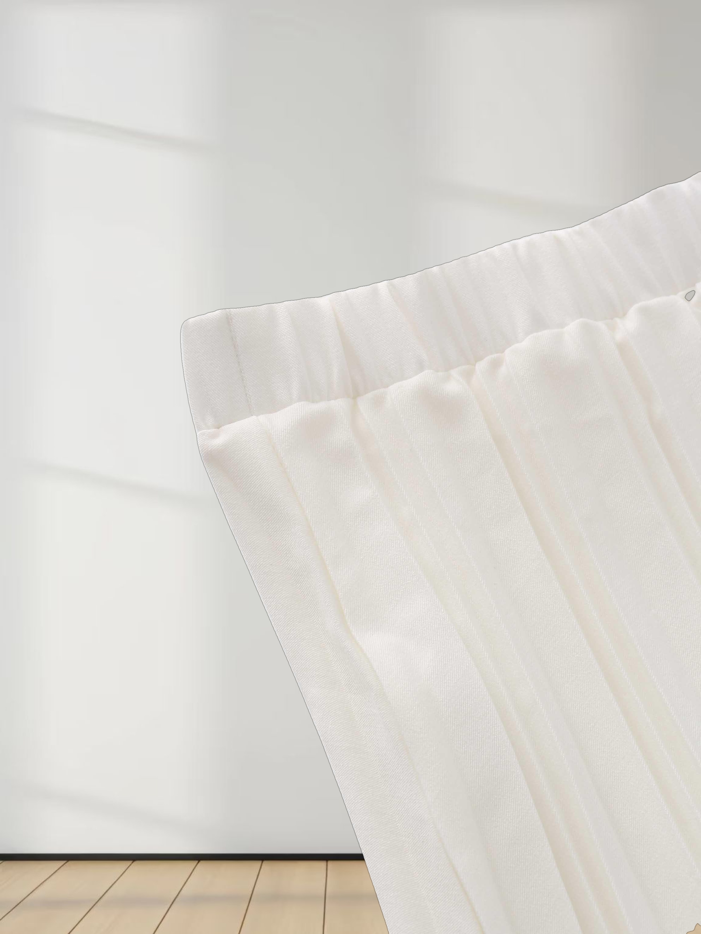 Denim Pleated Skirt-White