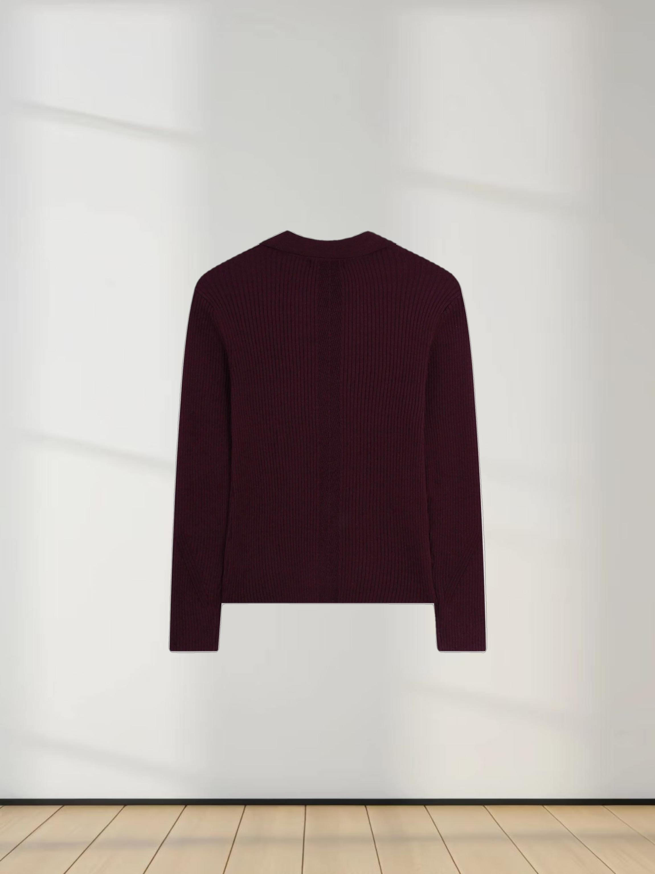 Center Design Sweater-Burgundy