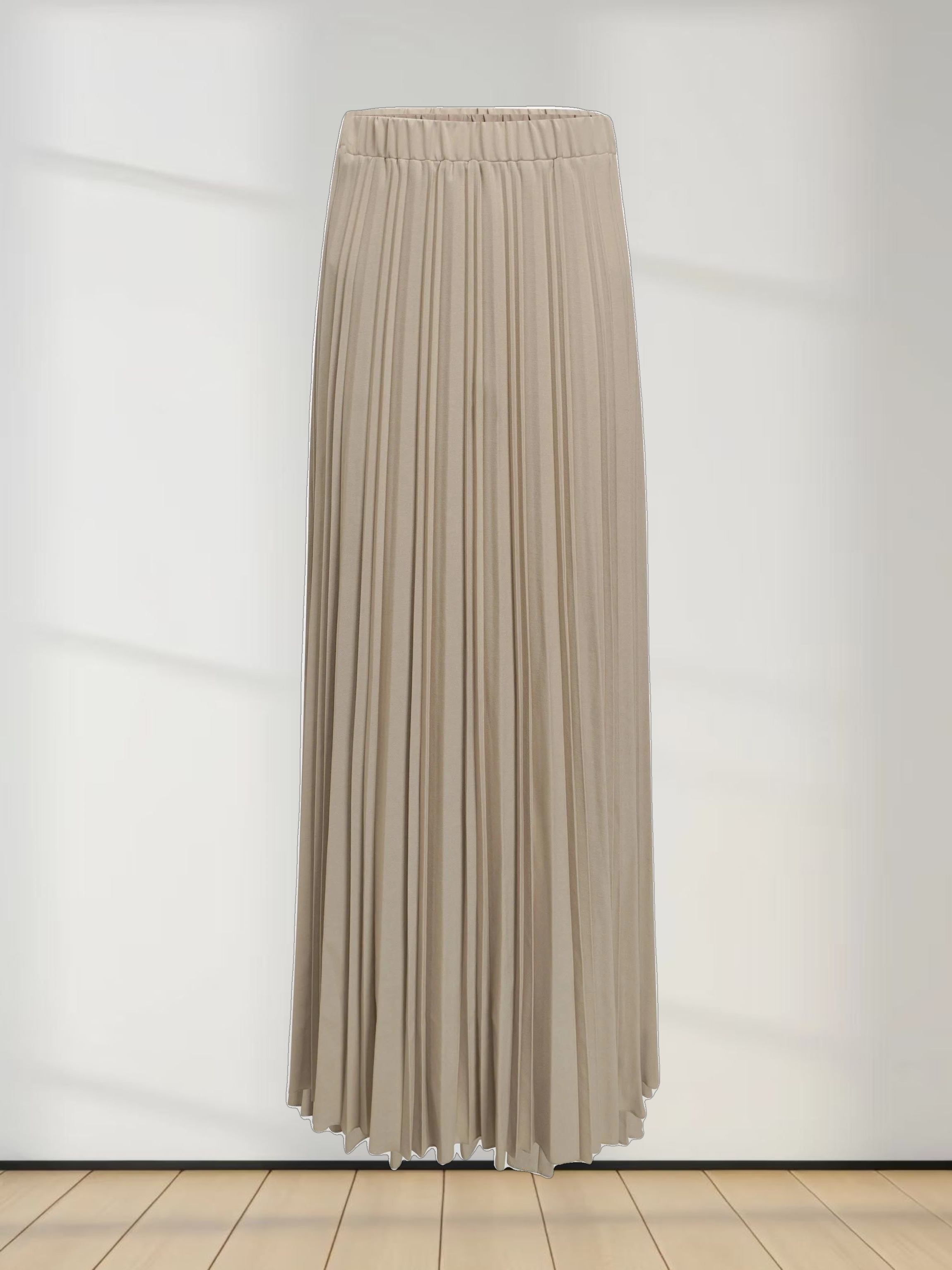 Mix Pleat Skirt-Ivory