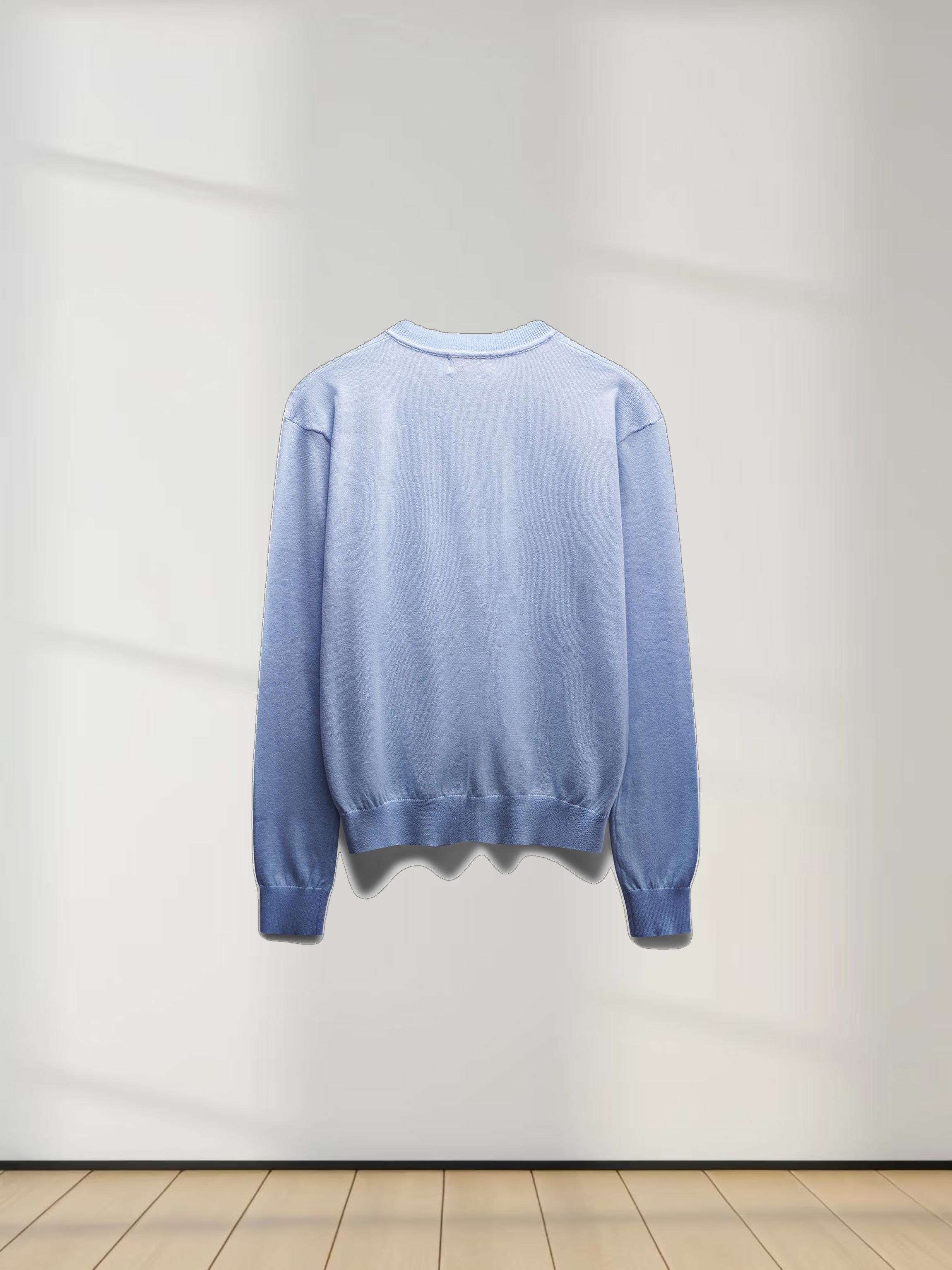 High V Lightweight Sweater-LT Blue