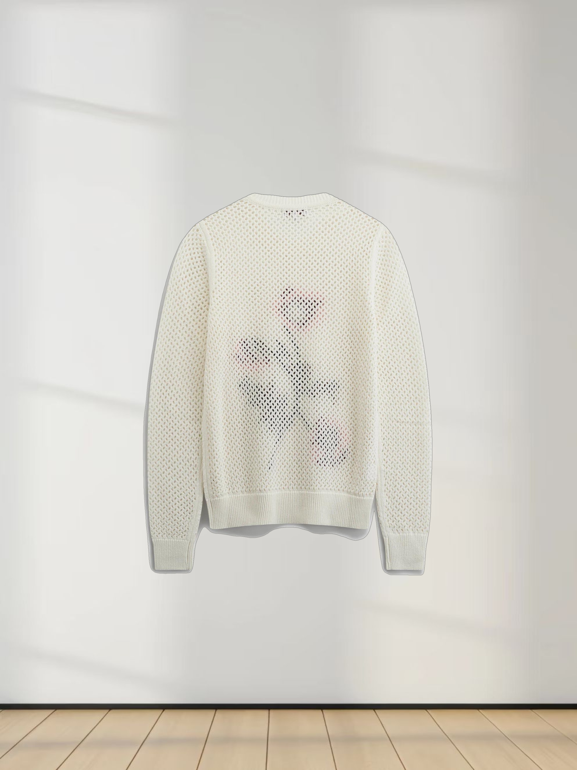 Embroidered Crochet Floral Sweater-Pink Floral