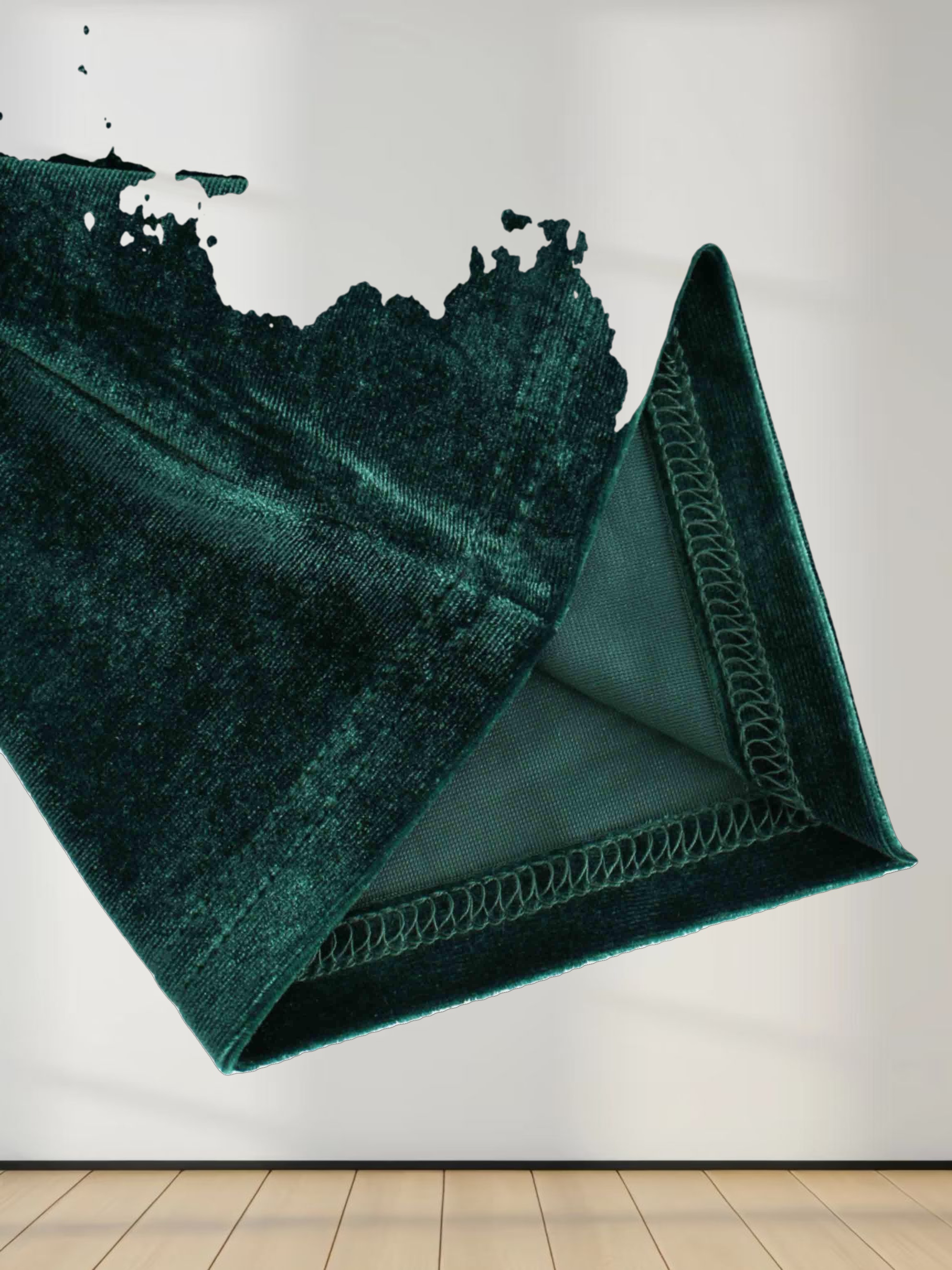 Velour Mock Neck Turtleneck-Emerald Green