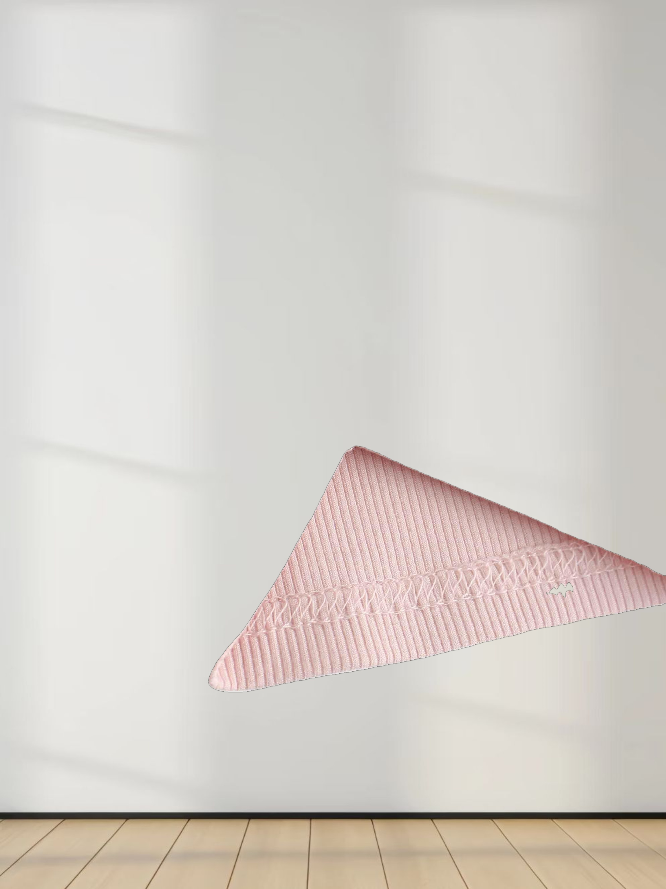 RIBBED HIGH V TEE LS-BABY PINK