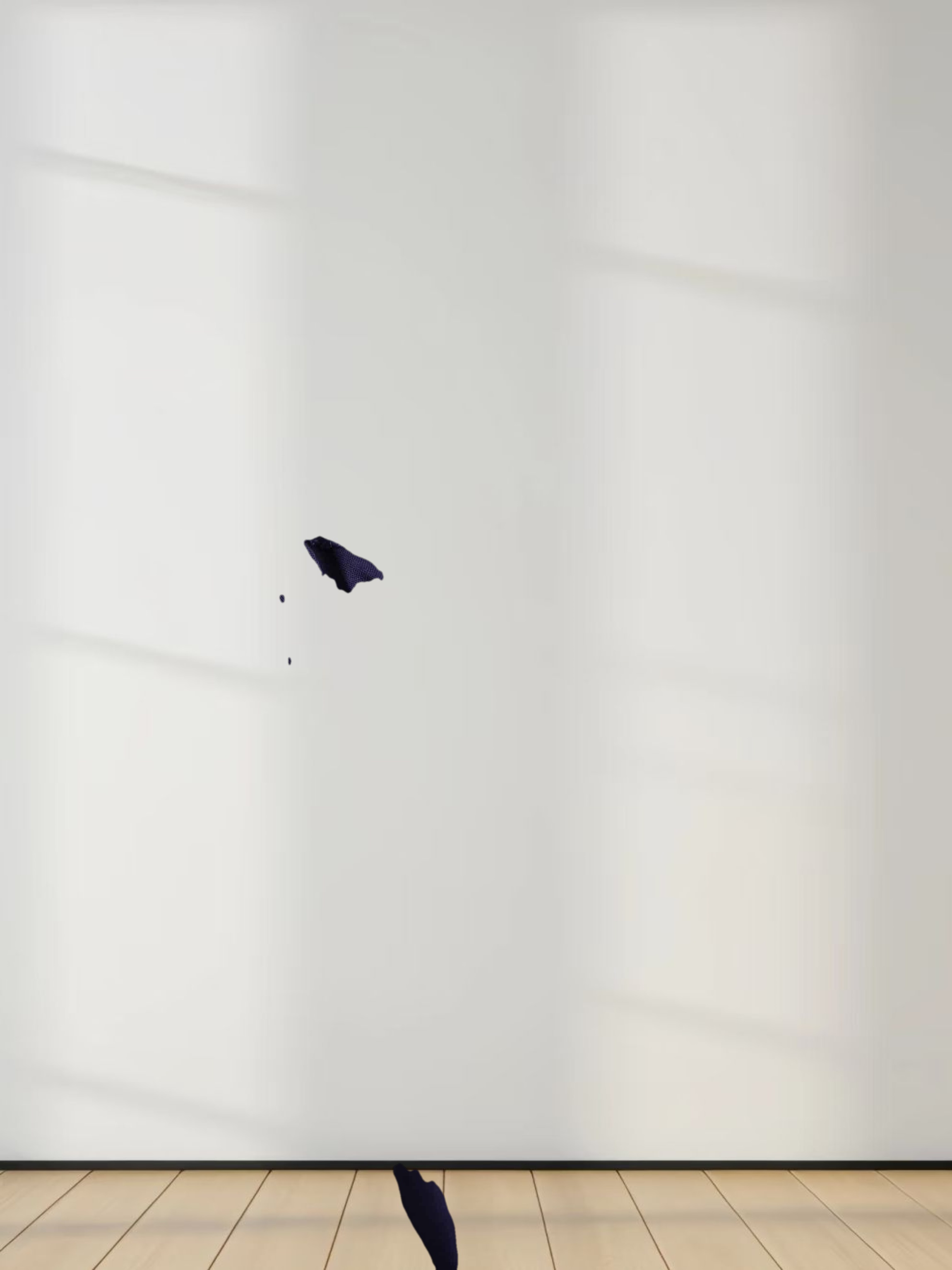 Yoke Ruffle Skirt-Navy