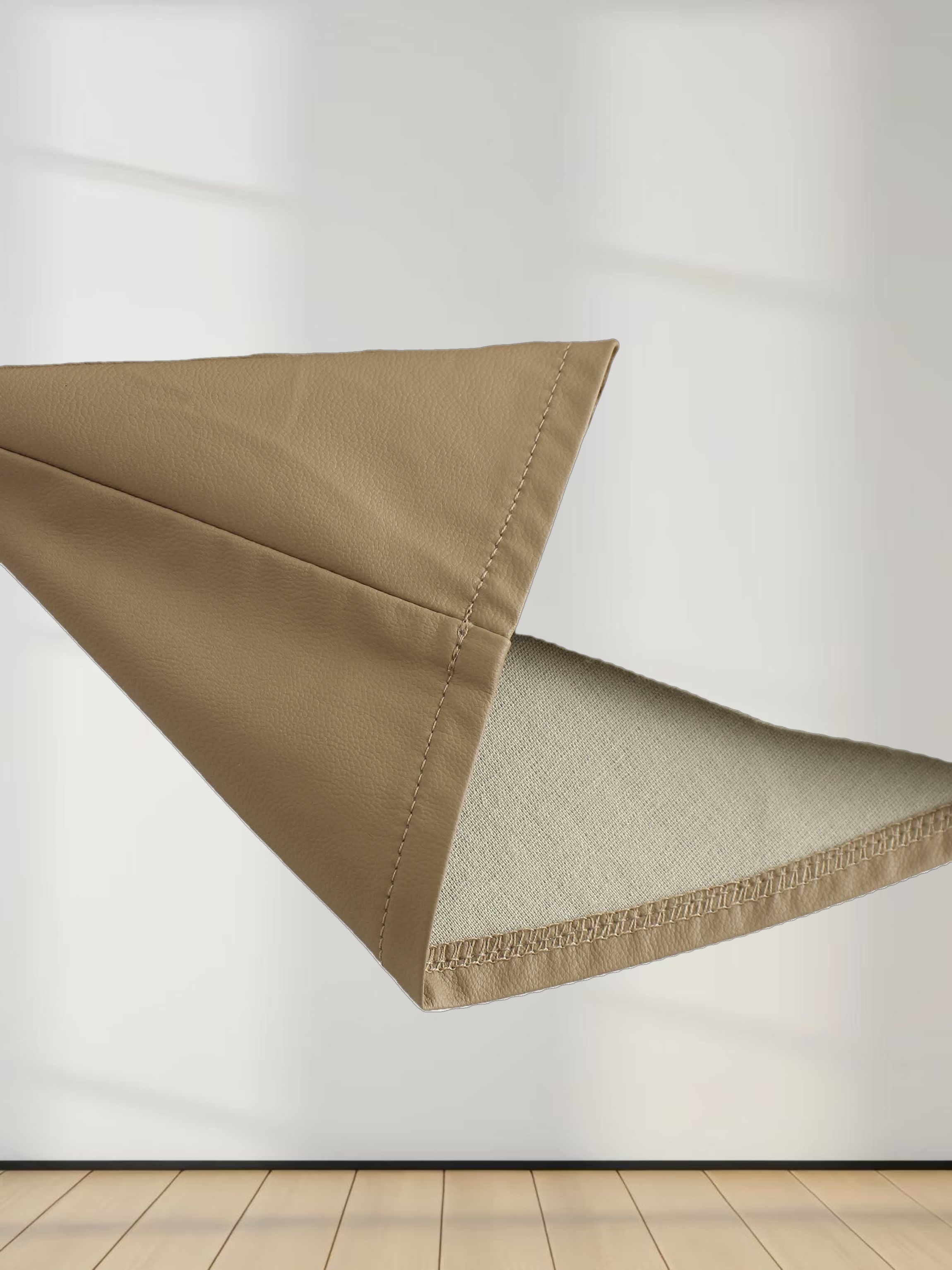 Drawstring Faux Leather Skirt-Camel