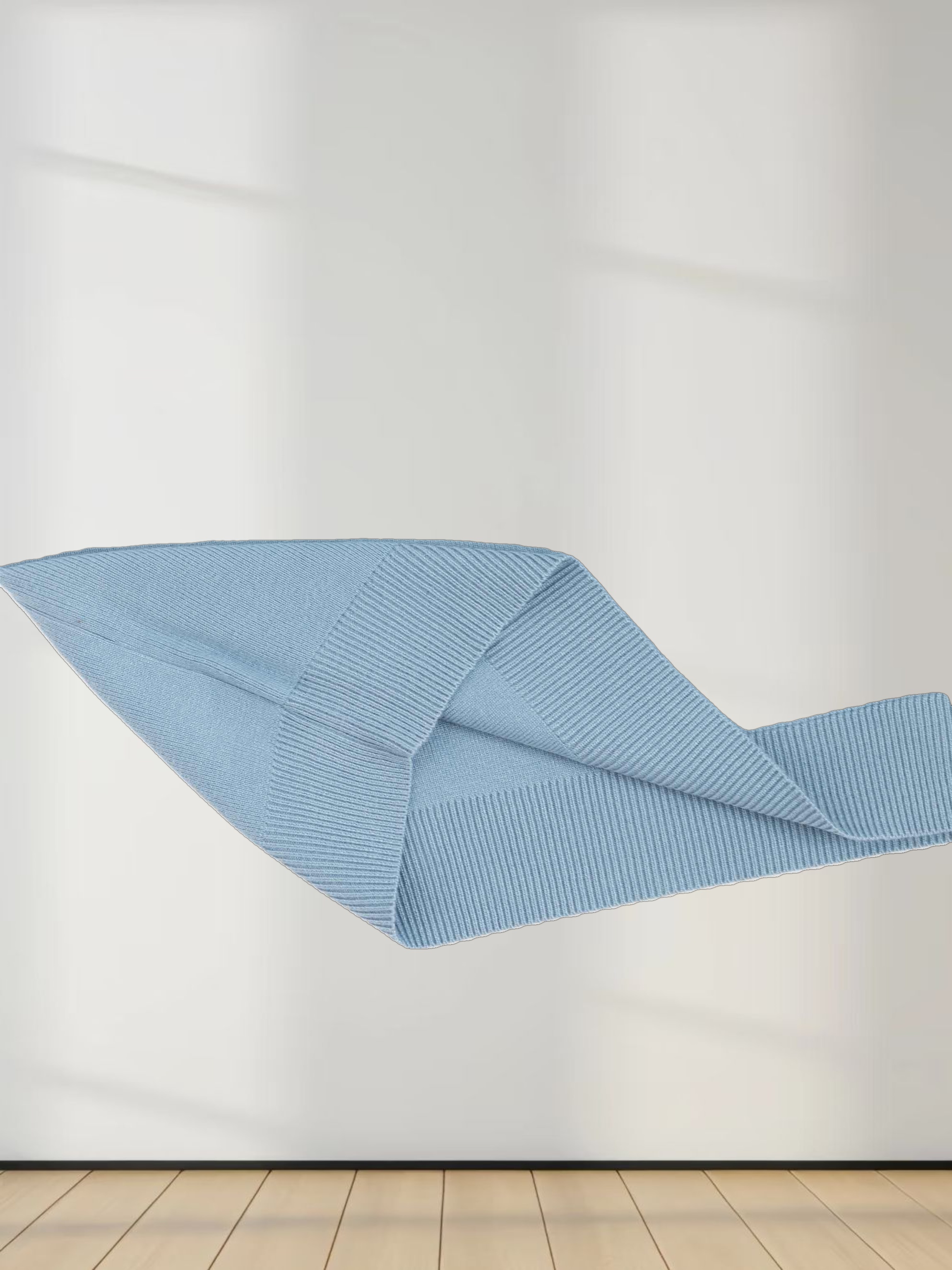 Mock Neck Thin Knit Sweater-Light Blue