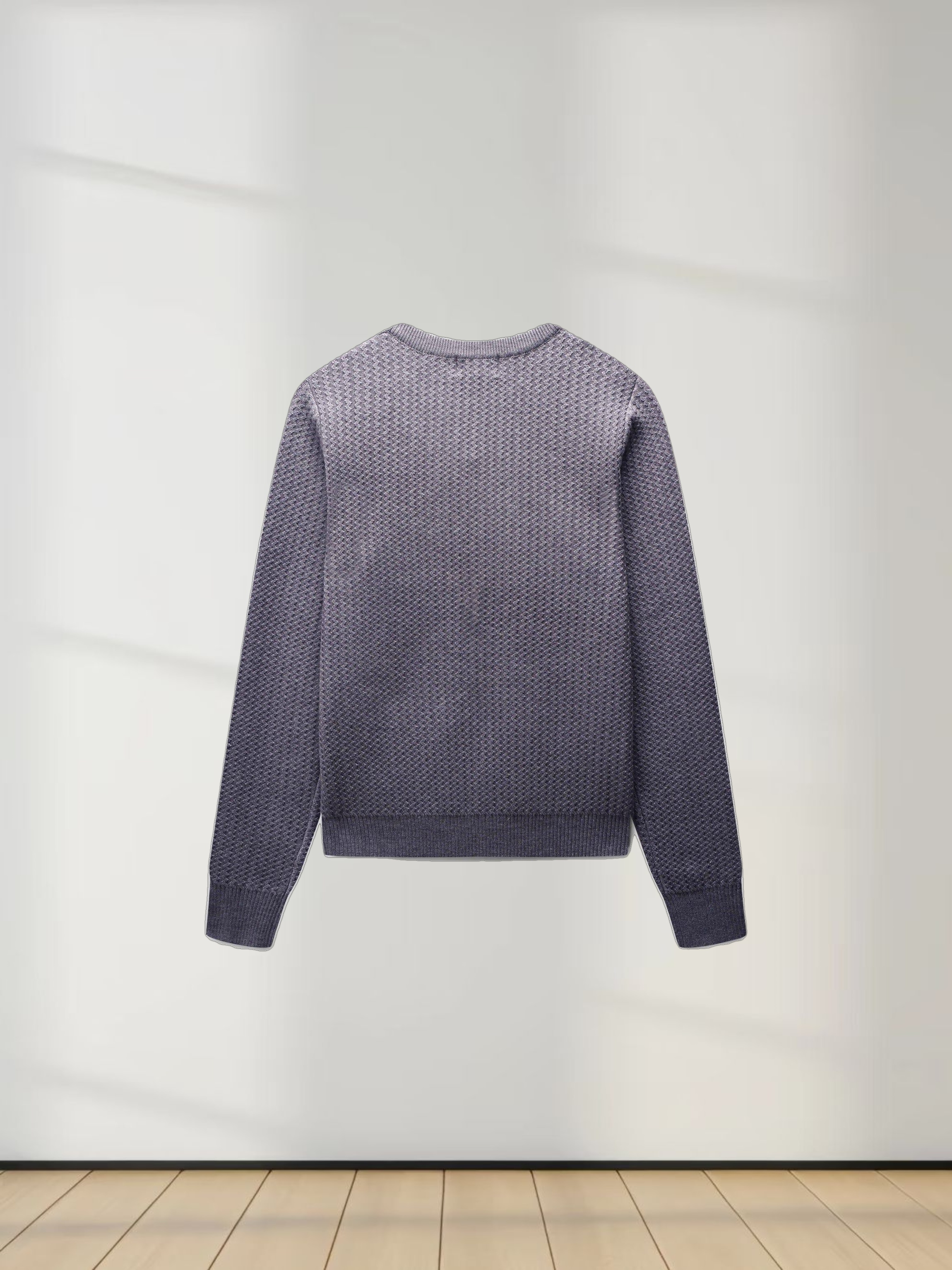 Waffle Wave Sweater- Solid Grey