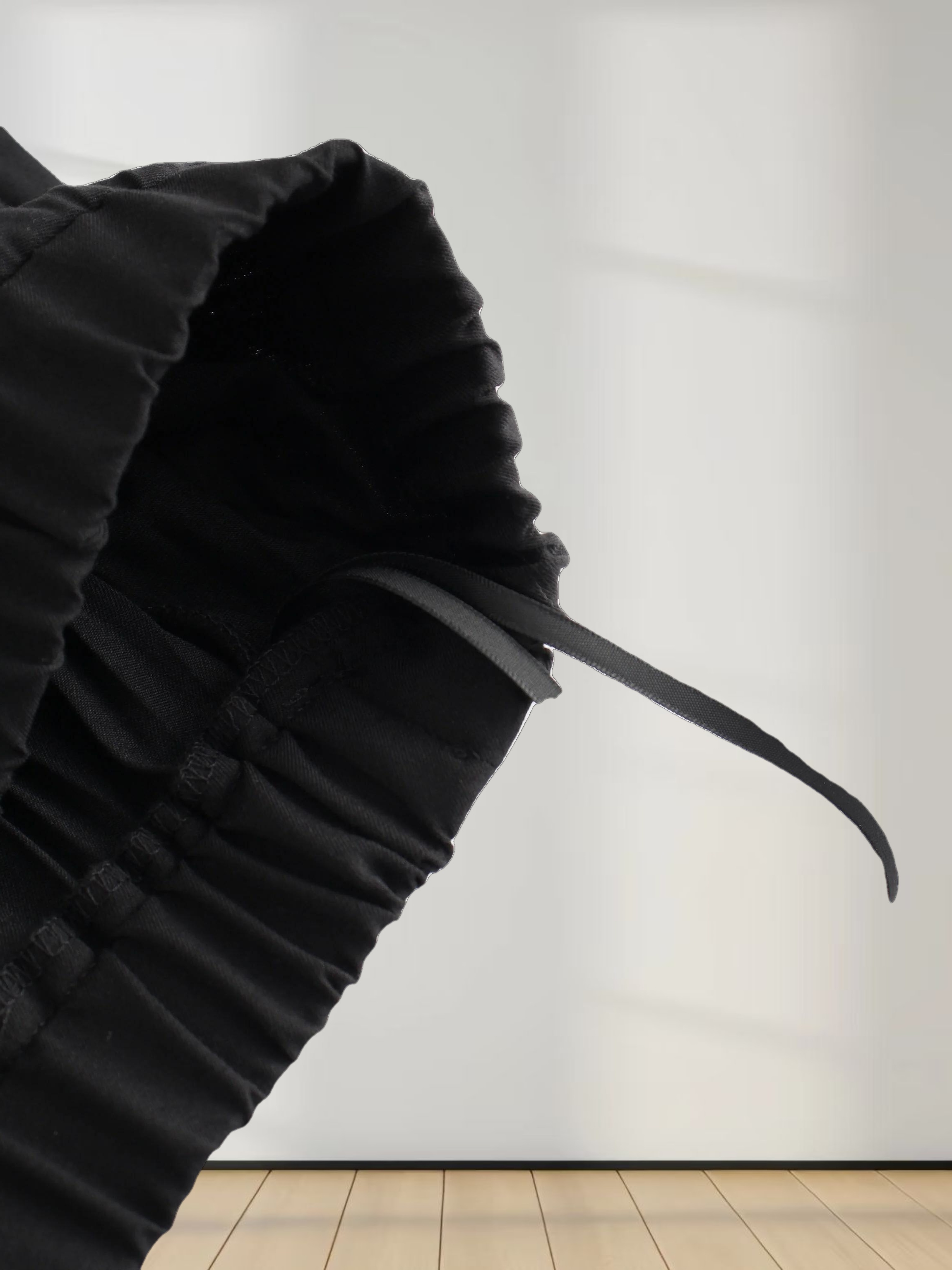 Mix Pleat Skirt-Black