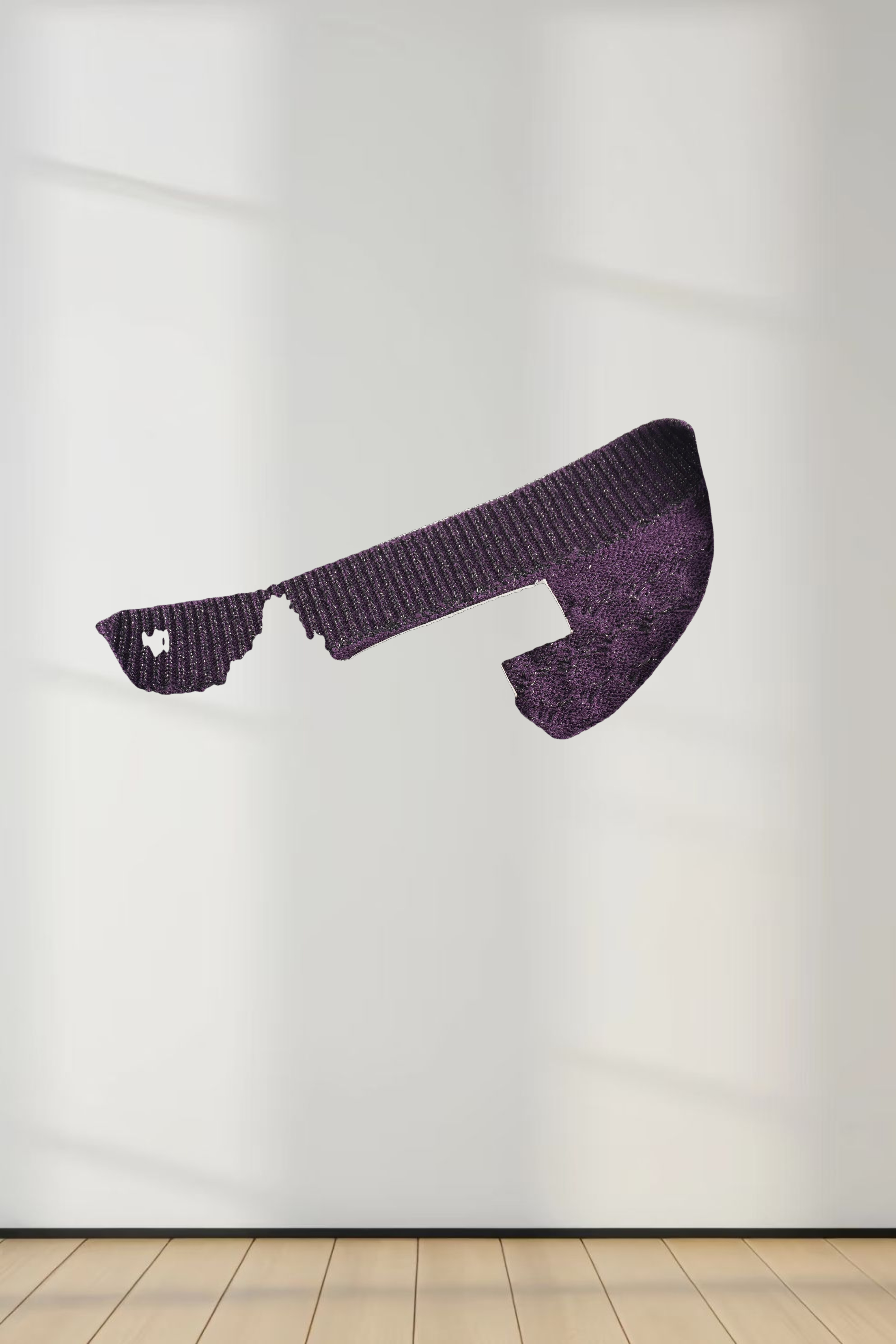 Textured Lurex Crew Sweater-Wine