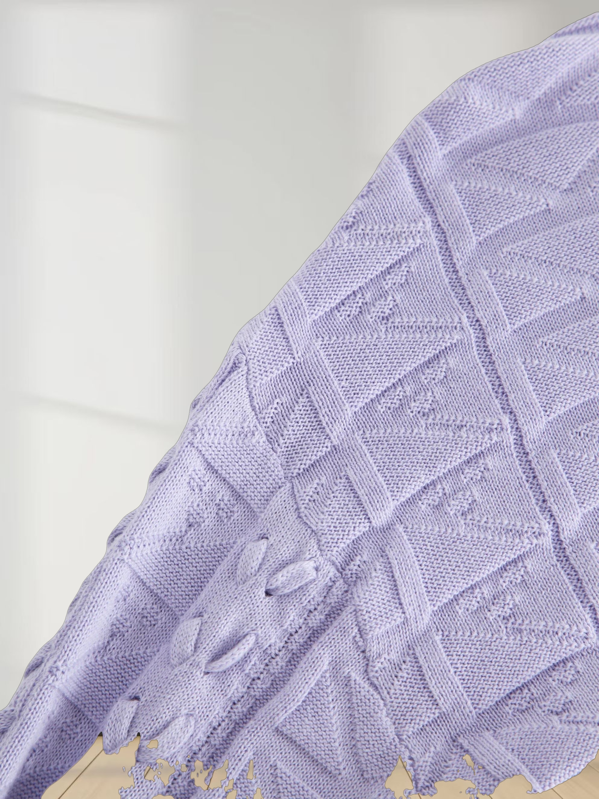 Cross Stitch Sweater-Lavender