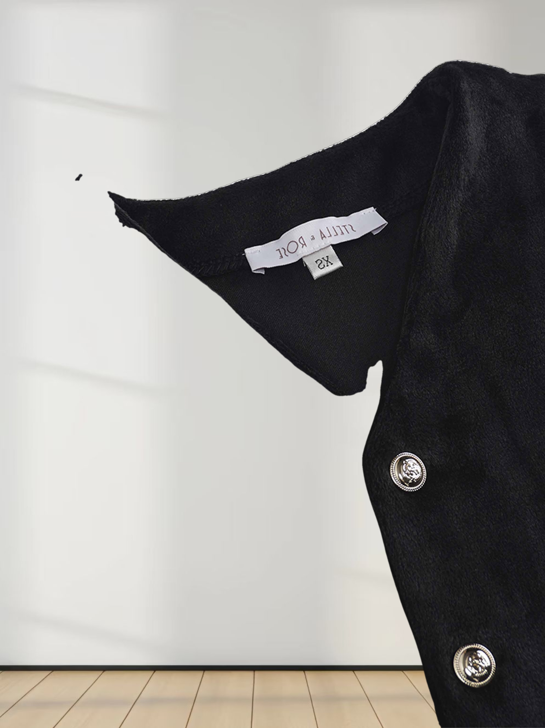 Velour Button Down Maxi Dress-Black