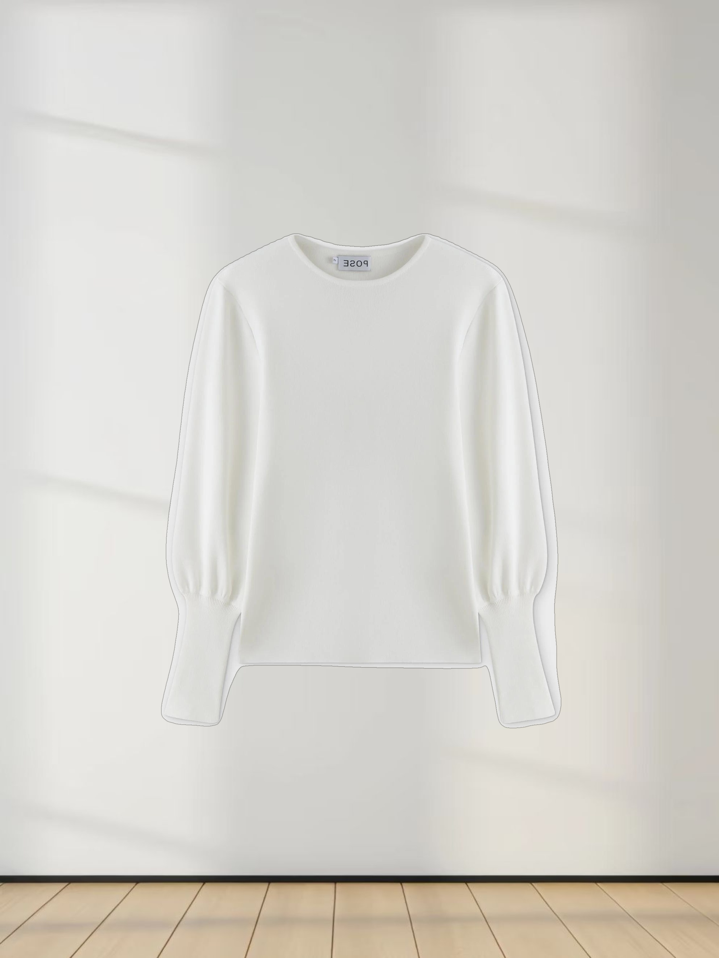 High Cuff Sweater-Cream